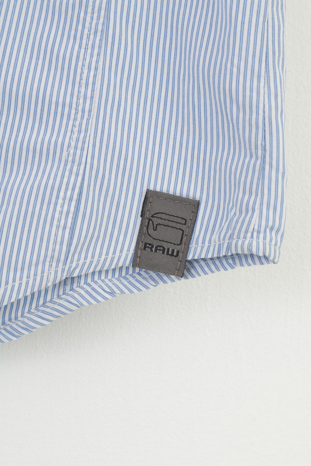 Camicia casual G-Star Raw da uomo XXL (XL) Top a maniche corte a righe con tasca in cotone blu