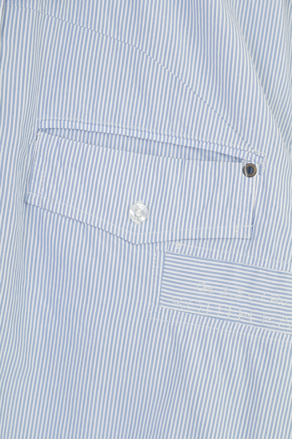 Camicia casual G-Star Raw da uomo XXL (XL) Top a maniche corte a righe con tasca in cotone blu