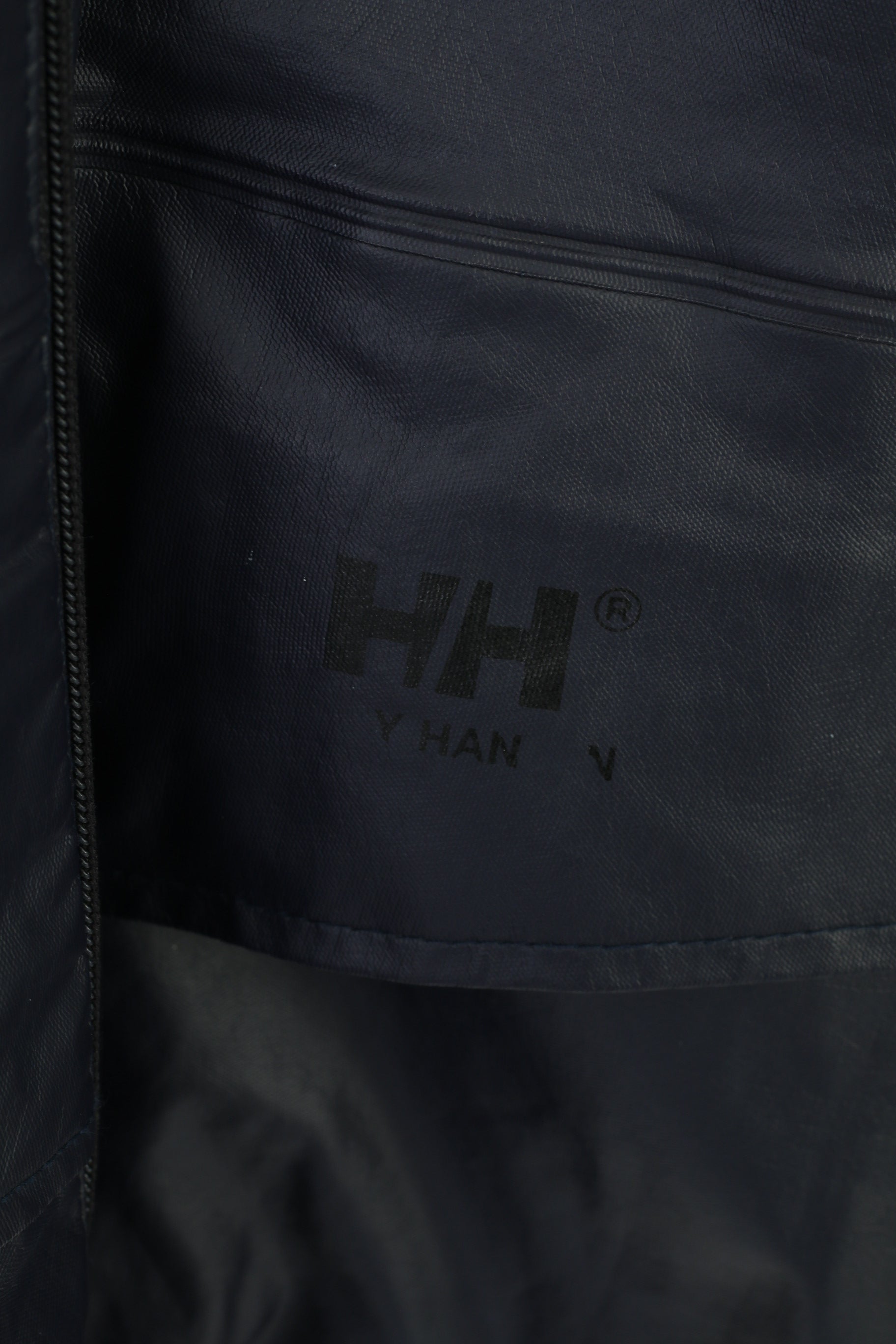 Helly Hansen Veste Homme Marine Vintage Brillant Polyuréthane Fermeture Éclair Complète Haut Imperméable Extérieur