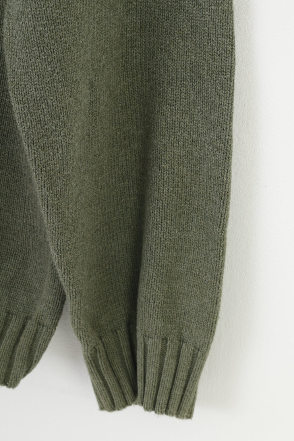 Chaps Men M Jumper Green Cotton Bottoms Collar Sweater Vintage Top