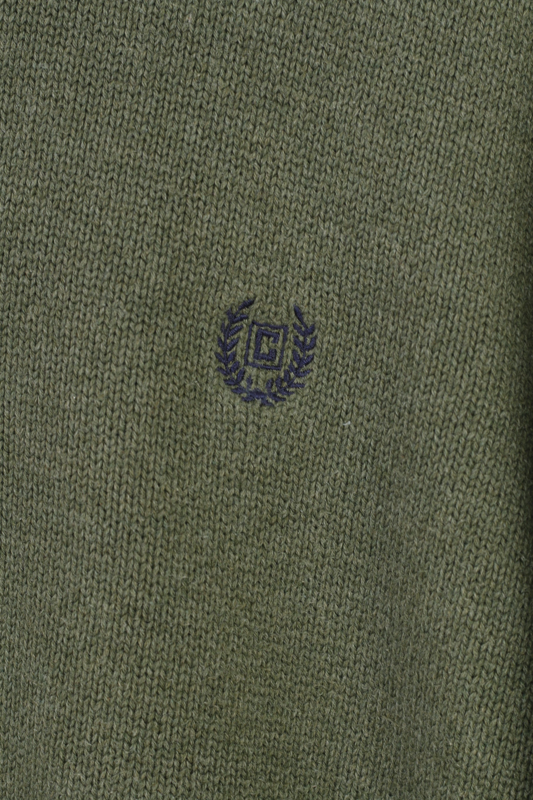 Chaps Men M Jumper Green Cotton Bottoms Collar Sweater Vintage Top