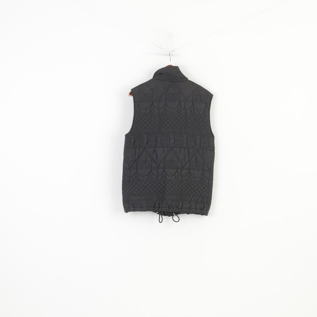 DISMERO Gilet da donna Gilet smanicato Gilet nero senza maniche con cerniera intera Top sportivo vintage
