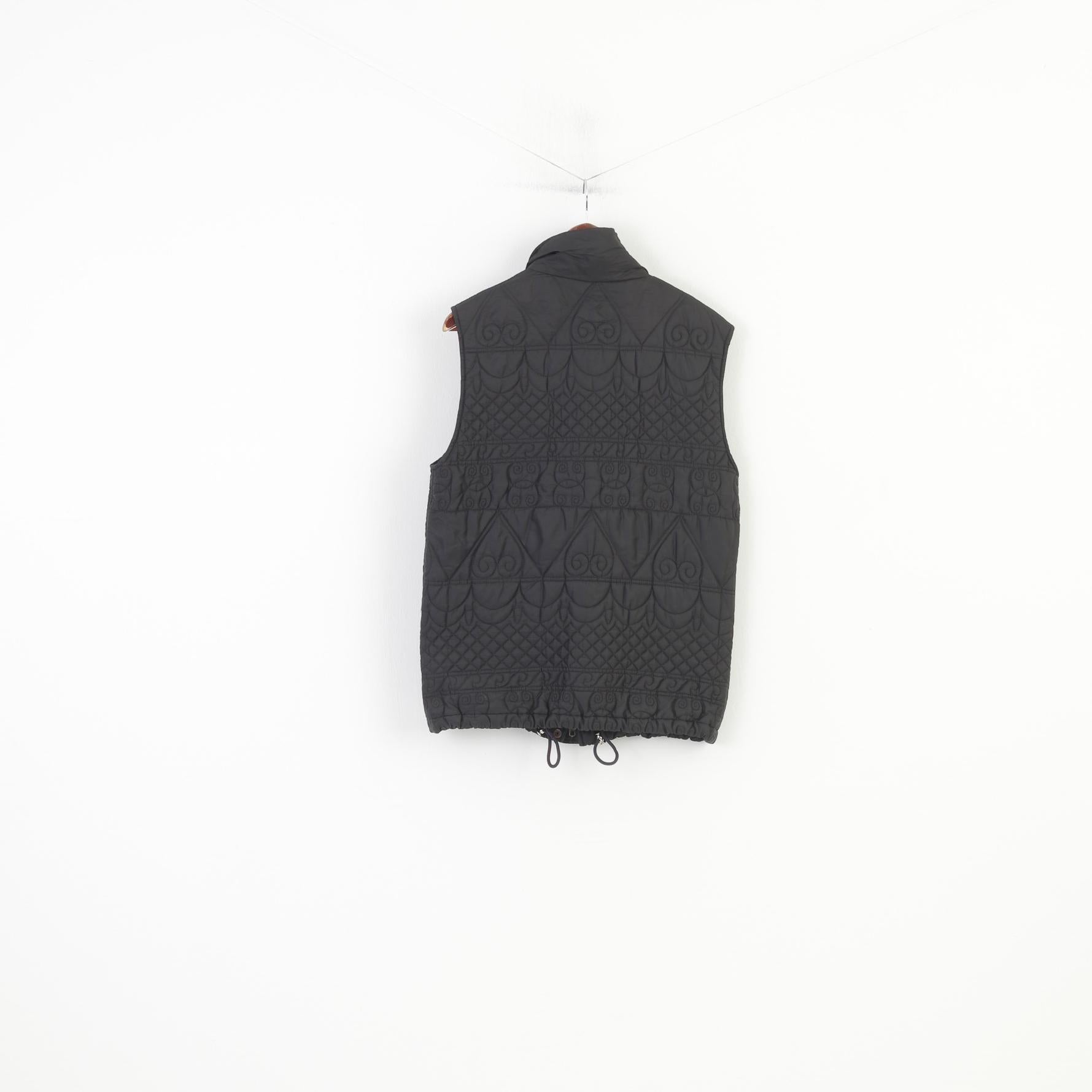 DISMERO Gilet da donna Gilet smanicato Gilet nero senza maniche con cerniera intera Top sportivo vintage