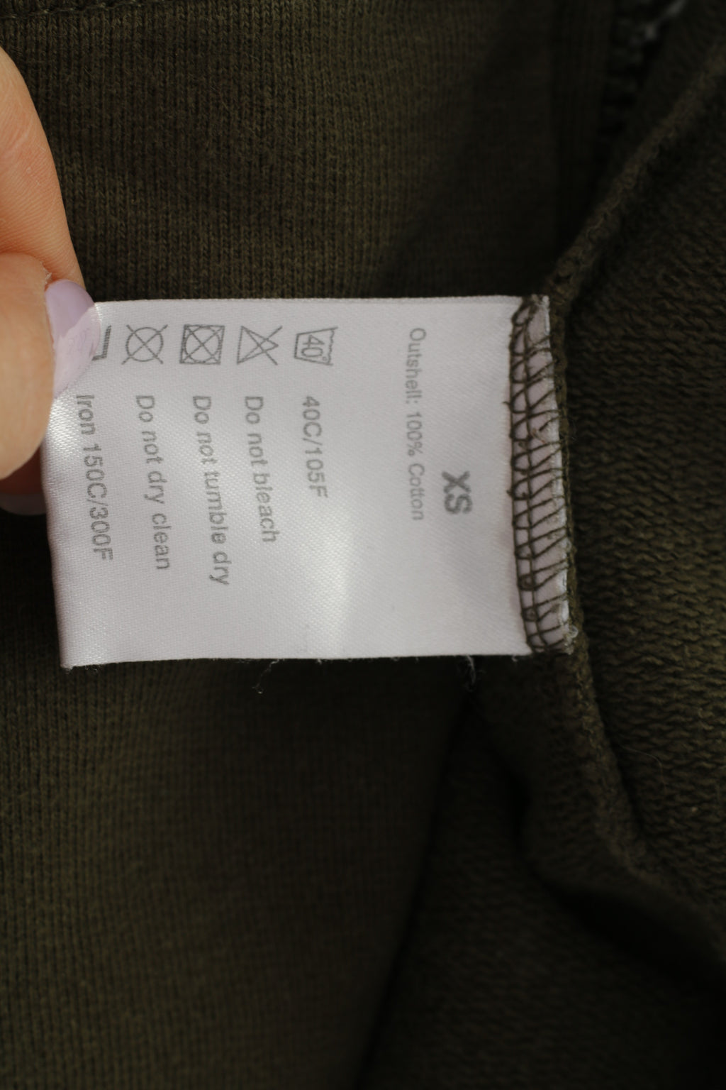 Hummel Donna XS Felpa con cappuccio in cotone Verde Toppe sportive Top con colletto con cerniera