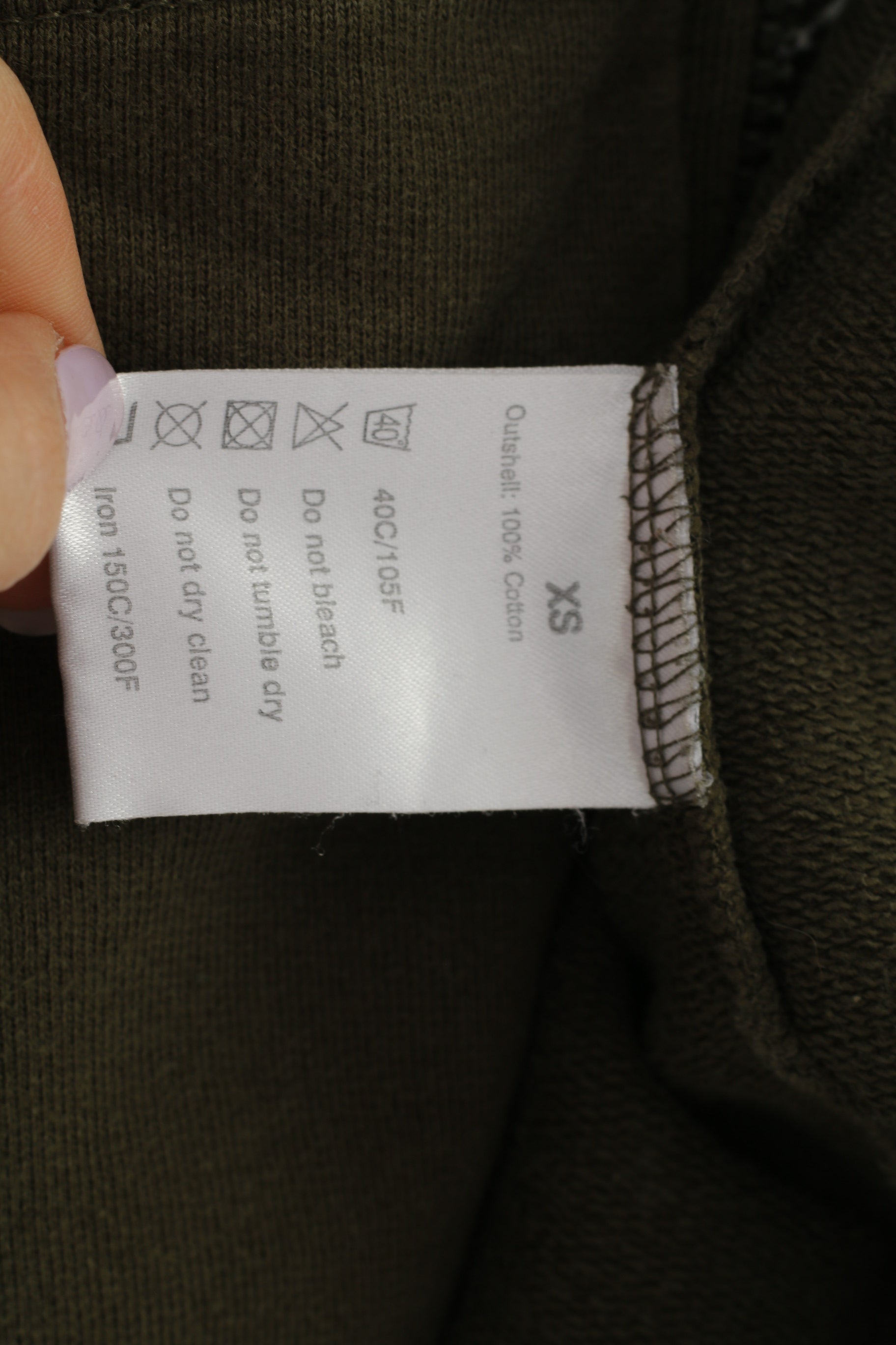 Hummel Donna XS Felpa con cappuccio in cotone Verde Toppe sportive Top con colletto con cerniera