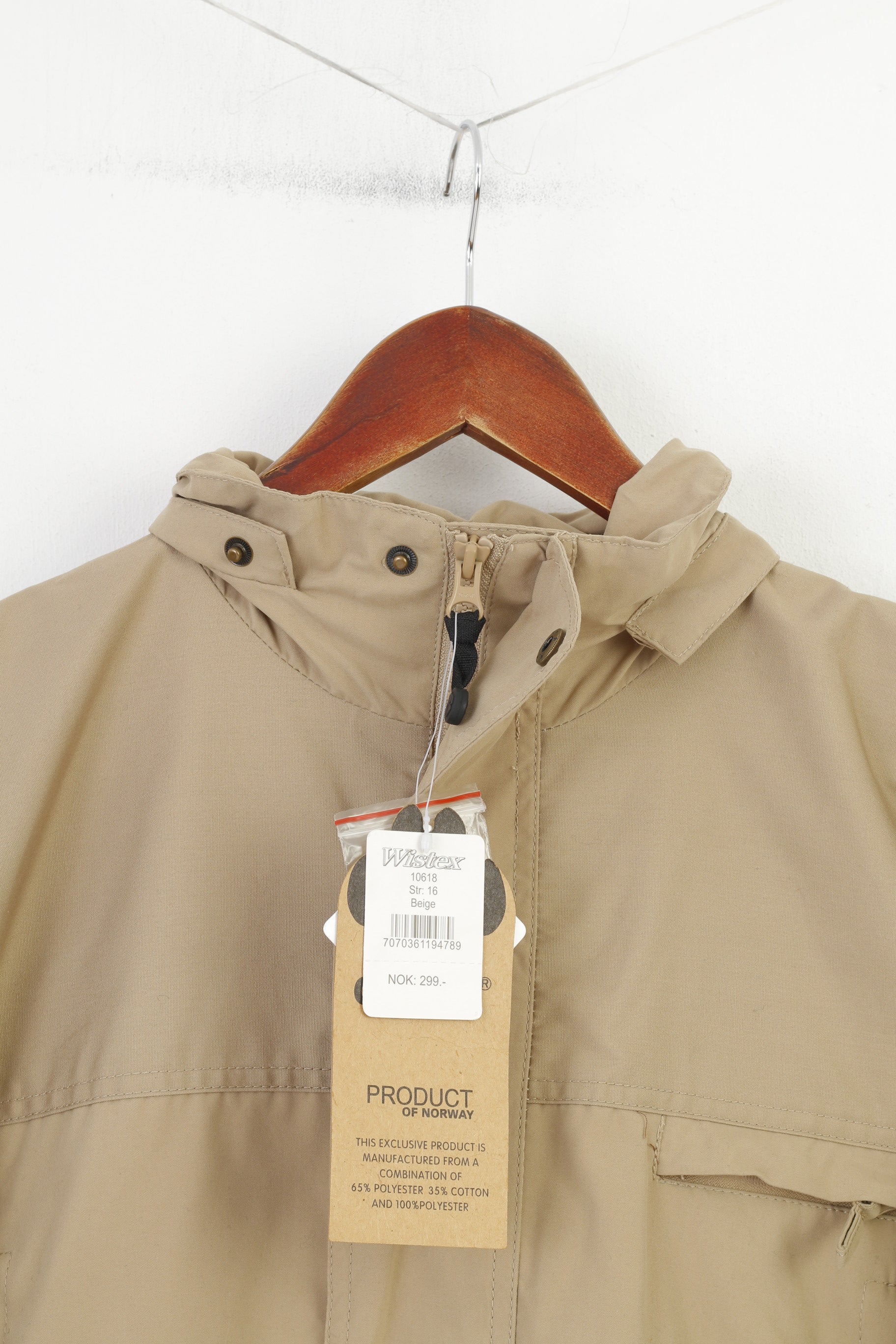 Nouveau Gaupa garçons 16 ans veste à capuche Beige pleine fermeture éclair norvège extérieur Vintage poches haut 