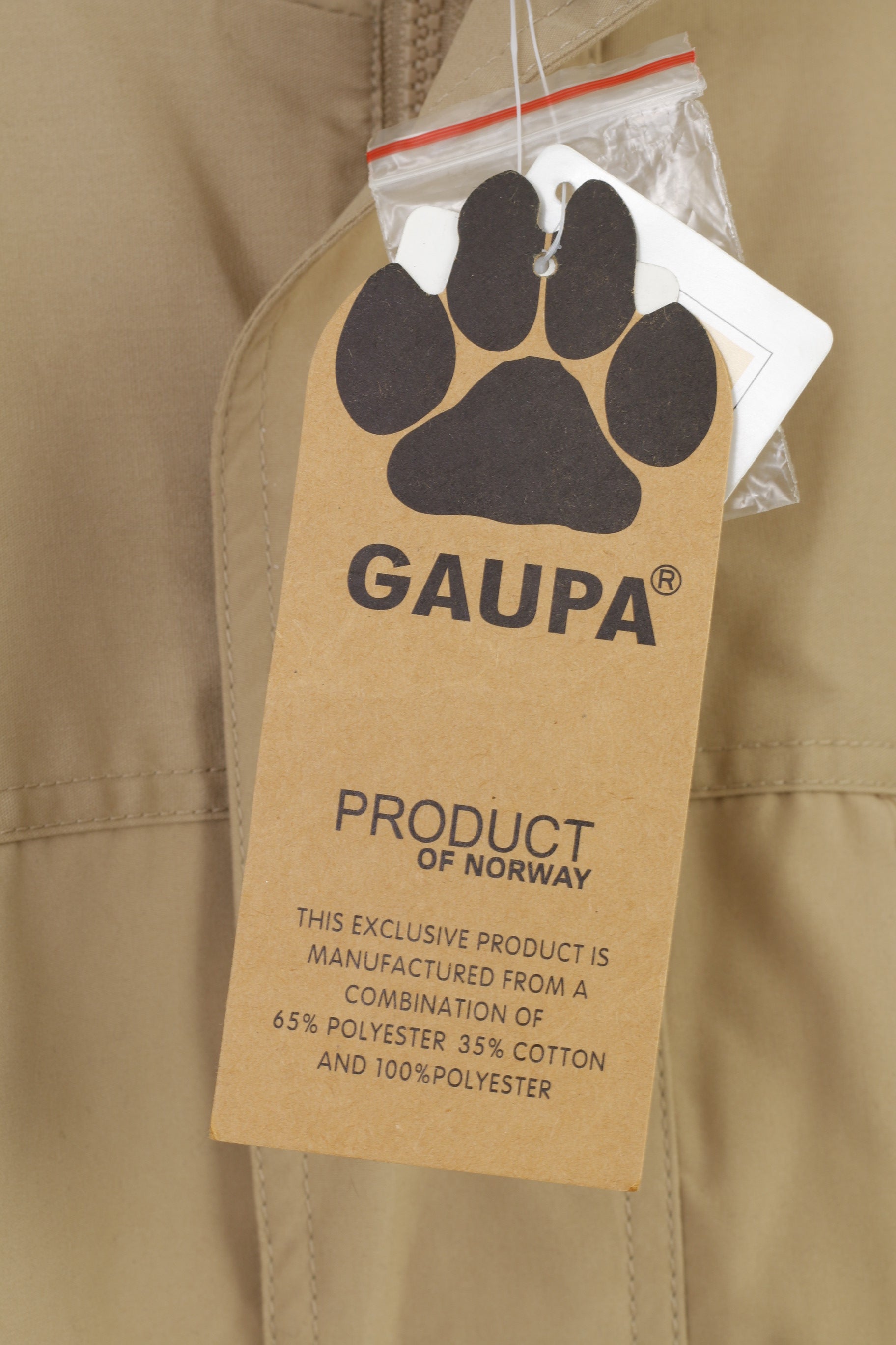 Nouveau Gaupa garçons 16 ans veste à capuche Beige pleine fermeture éclair norvège extérieur Vintage poches haut 