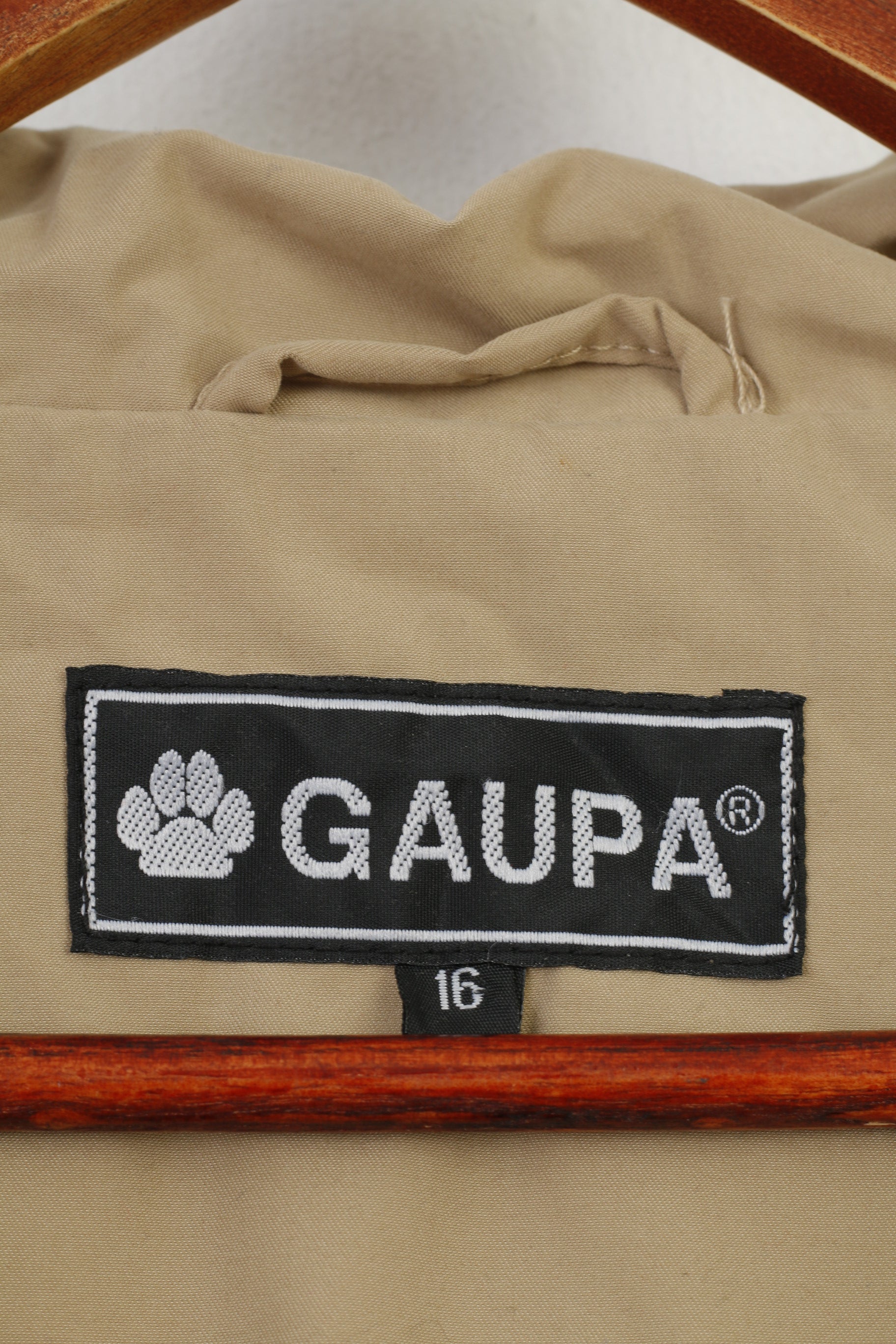 New Gaupa Boys 16 Age Jacket Hooded Beige Full Zipper Norway Outdoor Vintage Pockets Top