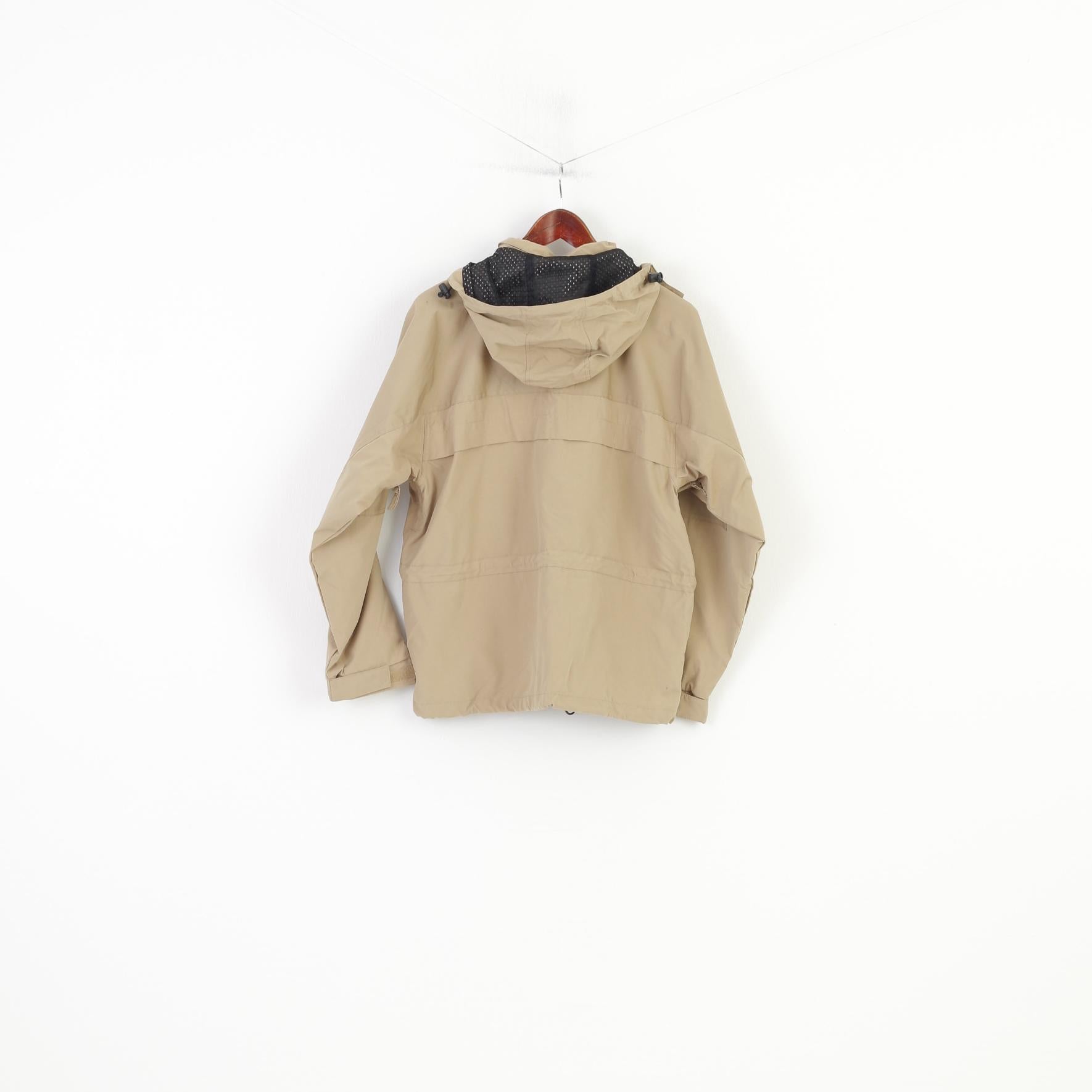 New Gaupa Boys 16 Age Jacket Hooded Beige Full Zipper Norway Outdoor Vintage Pockets Top