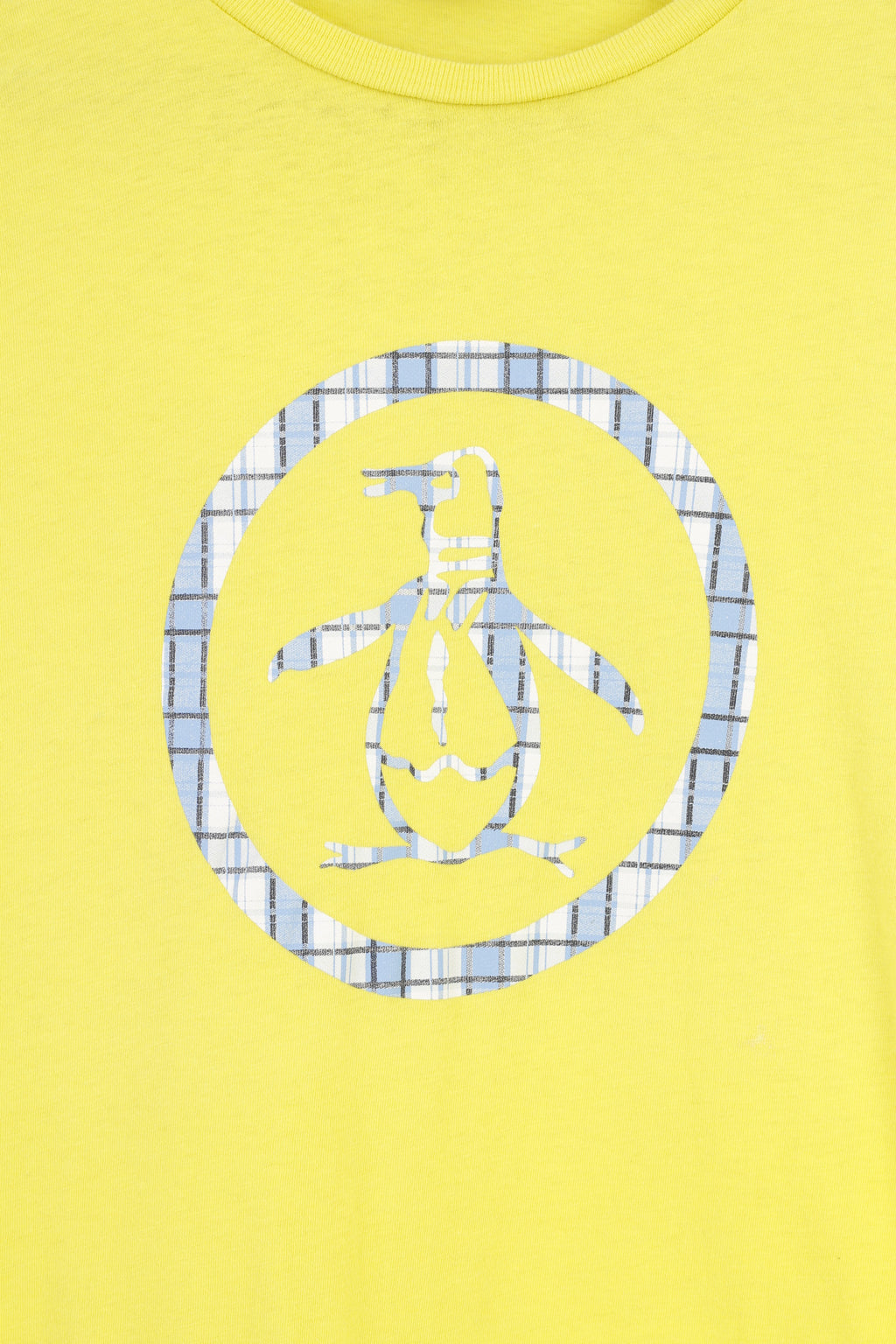 Penguin Men S T-Shirt Yellow Cotton Crew Neck Summer Penguin Graphic Top
