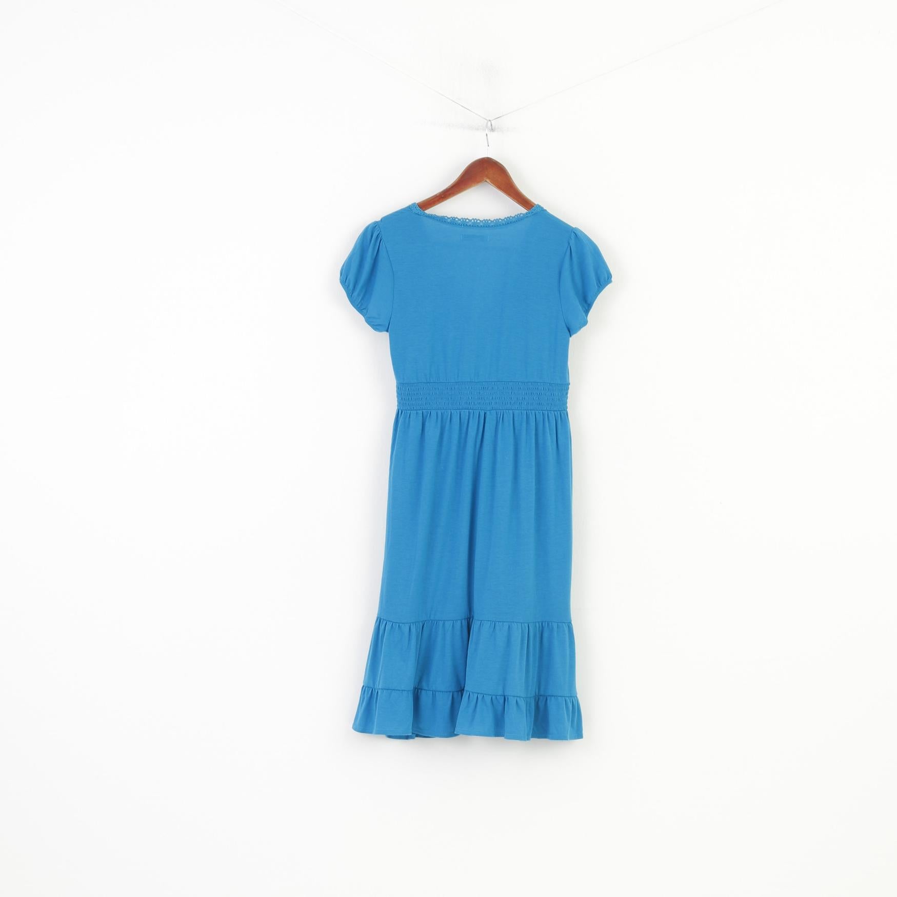 John Paul Richard Women S Dress Sea Turquoise Summer Sundress V Neck Short Sleeve Midi