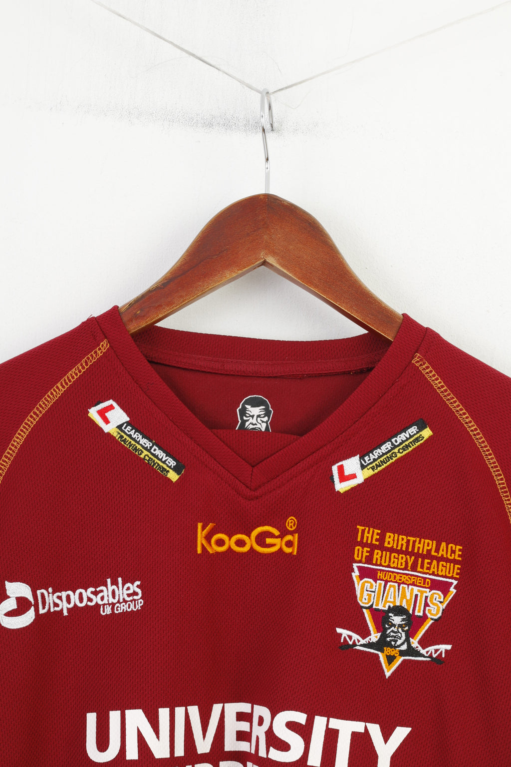 Maglietta Kooga Boys L 10 Age Maglia Huddersfield Giants League LGB Rugby Sport Vintage BorgognaTop