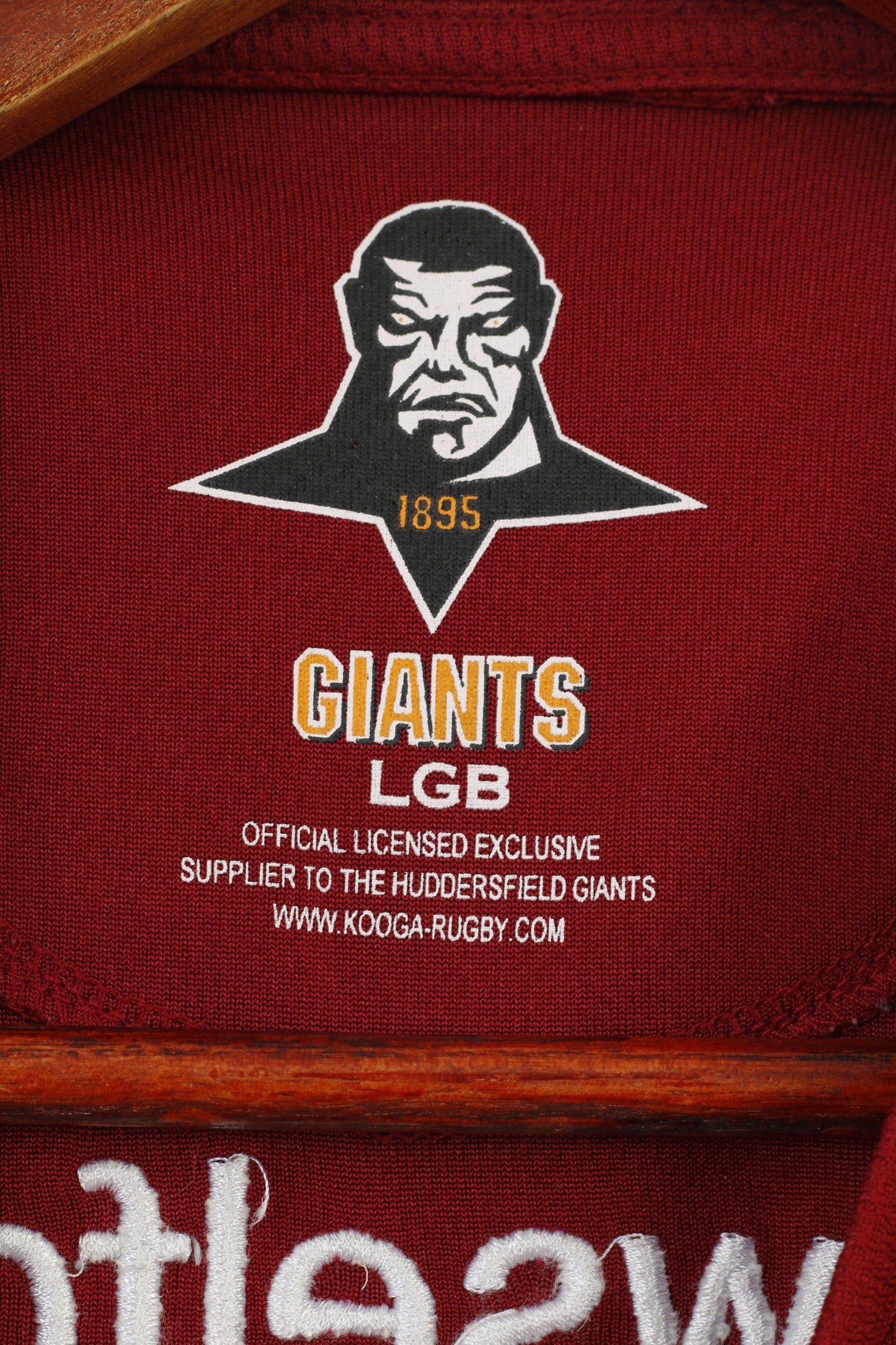Kooga Boys L 10 Age T-Shirt Huddersfield Giants League Jersey LGB Rugby Sport Vintage BurgundyTop