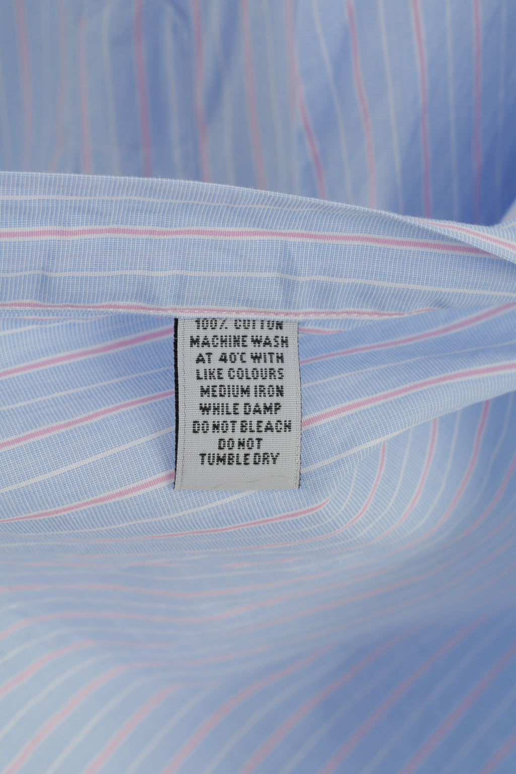 Joseph Turner Men 35 XL Casual Shirt Cuffs Blue Cotton Striped Long Sleeve Classic Top
