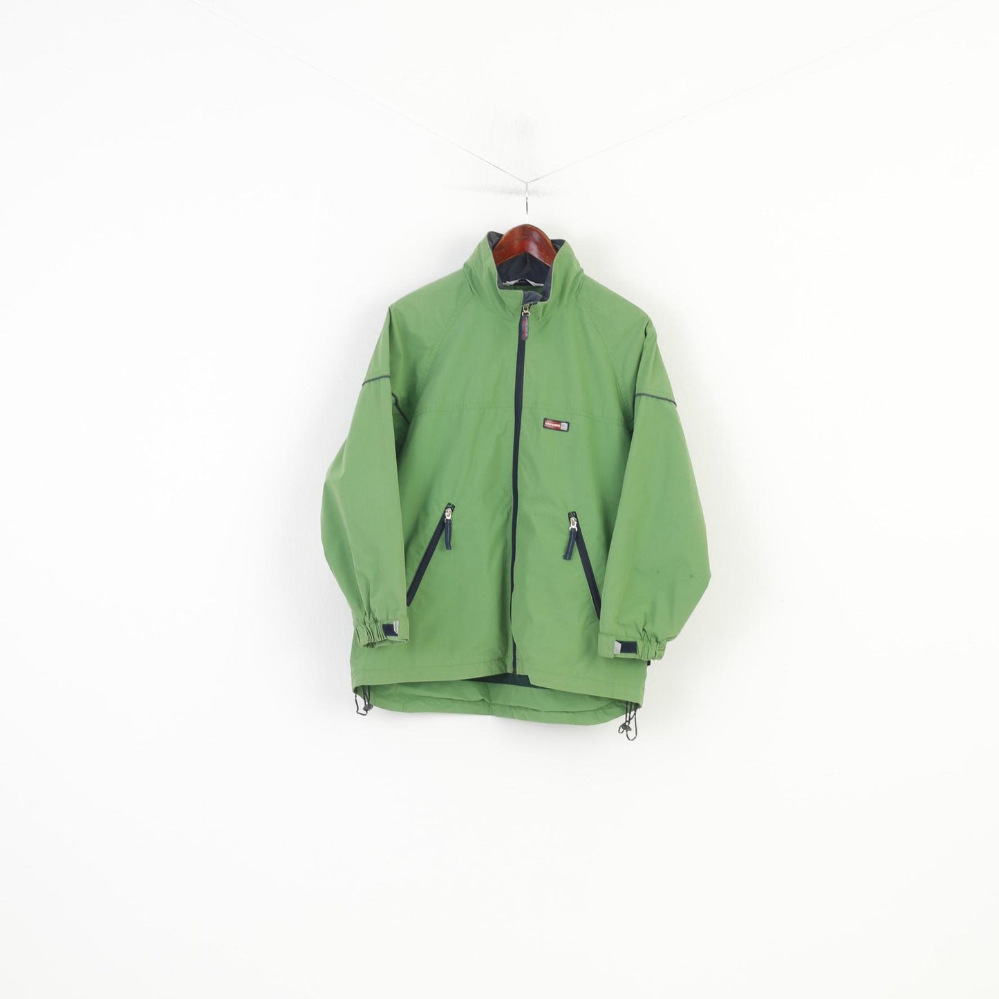 CAMARO Boys 152 Jacket Green Hood Windcheater Full Ziper Padded Vintage Top