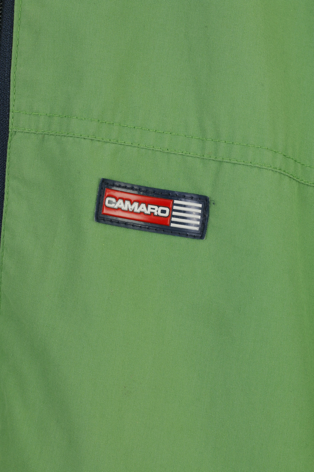 CAMARO Boys 152 Jacket Green Hood Windcheater Full Ziper Padded Vintage Top