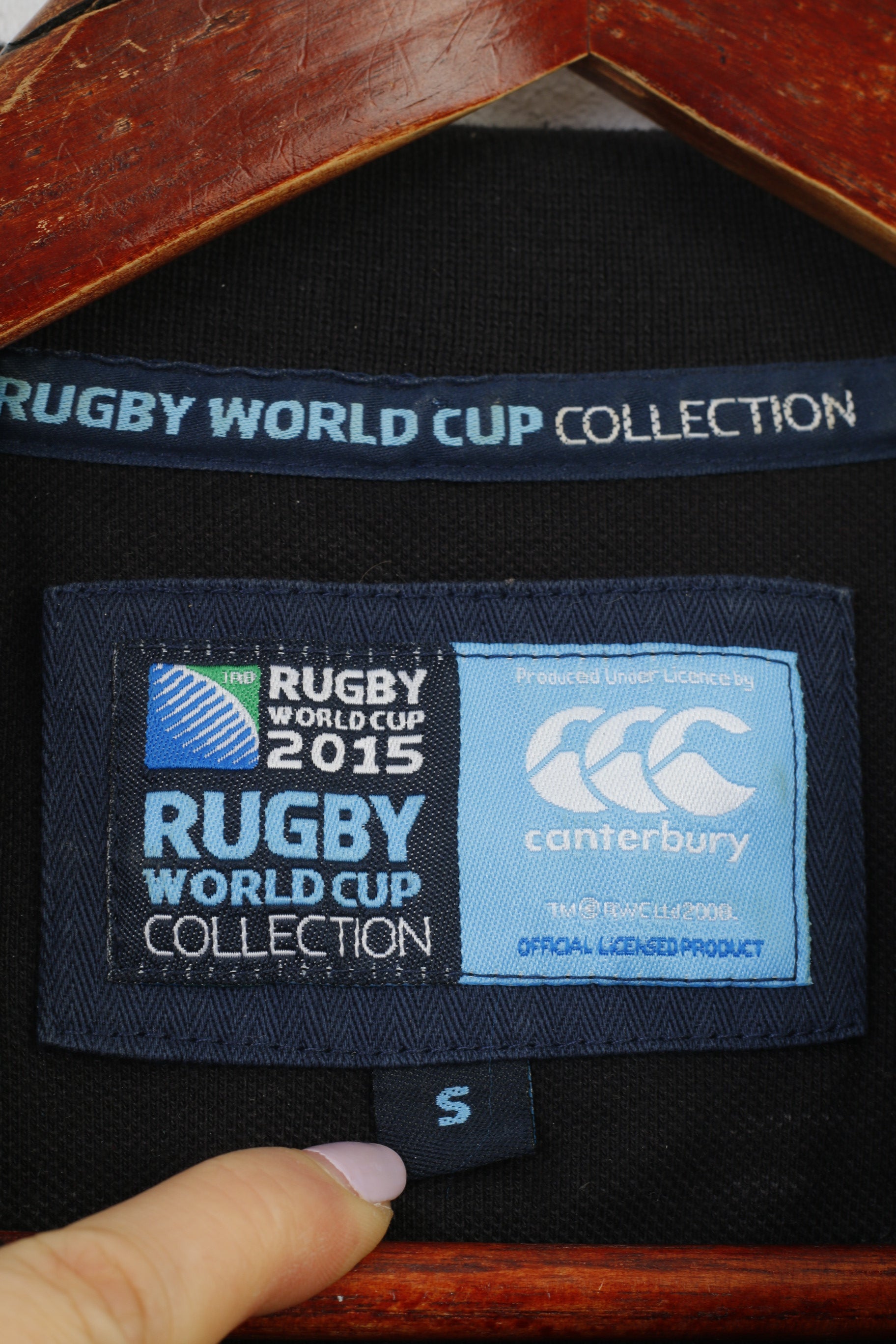 Canterbury Men S Polo Shirt  Rugby World Cup 2015 Black England 2015 Short Sleeve Sport Vintage Top
