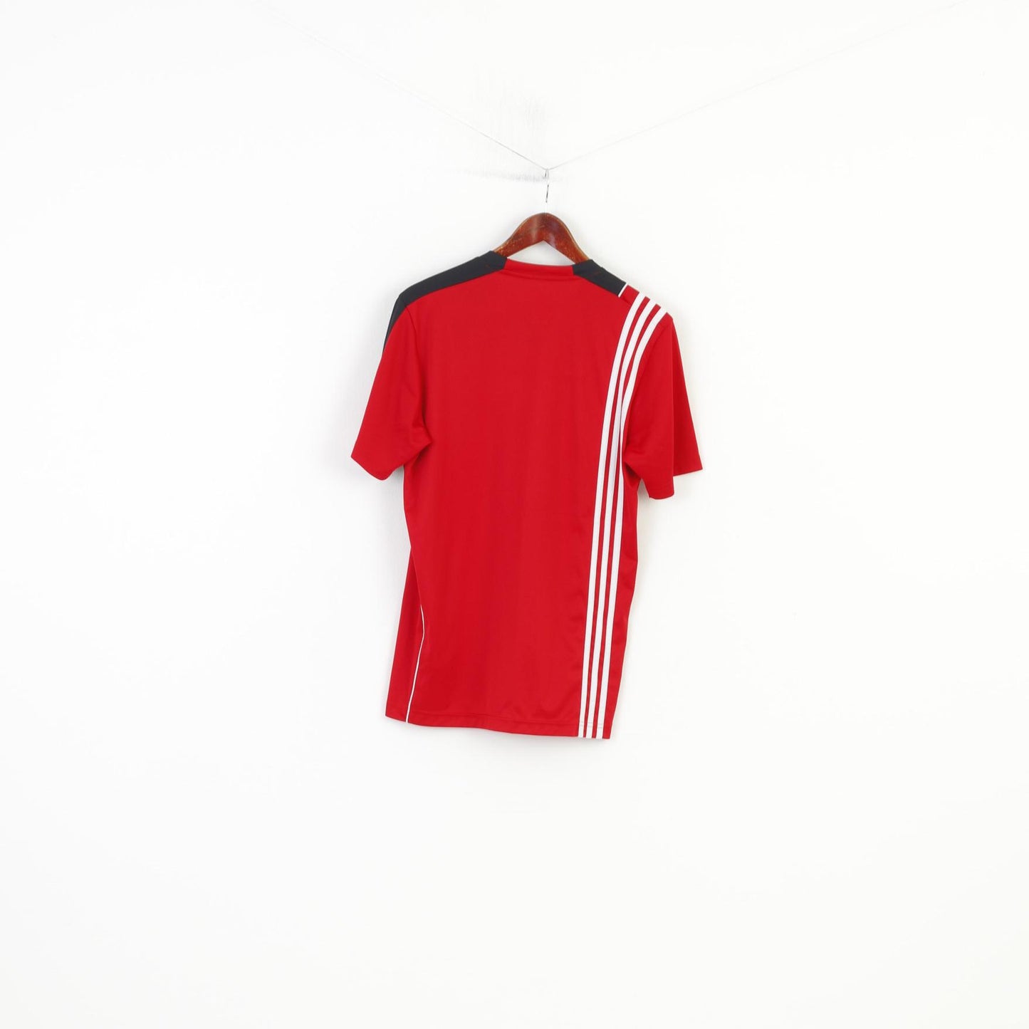 Adidas Men 38 40 M Shirt Jersey Team Sportia Red FBC Lerum Short Sleeve Vintage Top