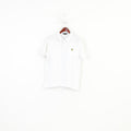 Lyle & Scott Men XL Polo Shirt White Cotton Short Sleeve Vintage Top