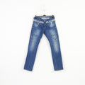 882 POLICE Men 30 Jeans Trousers Picolino Blue Denim Straight Leg Zipper Pockets Pants