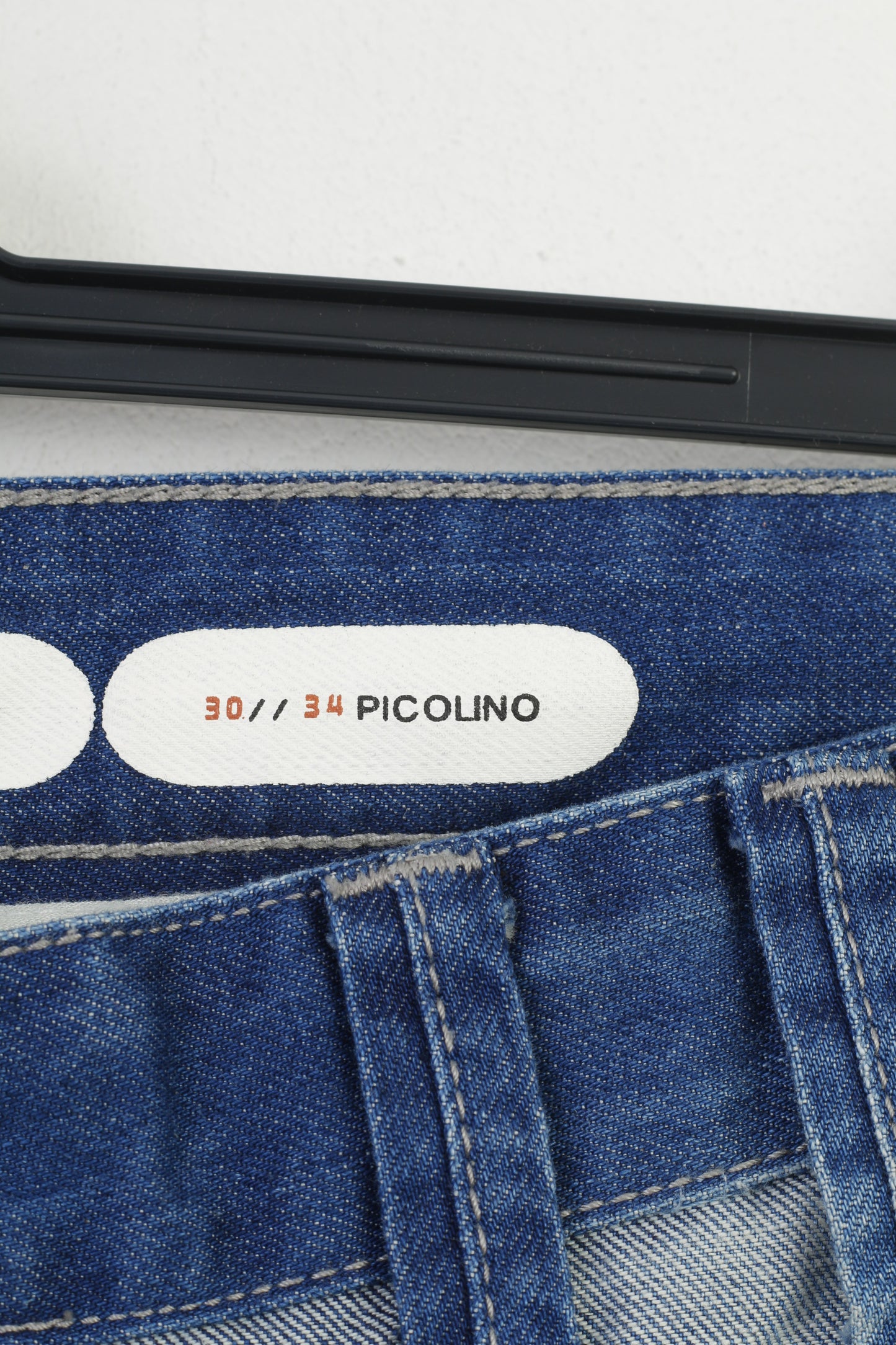 882 POLICE Men 30 Jeans Trousers Picolino Blue Denim Straight Leg Zipper Pockets Pants