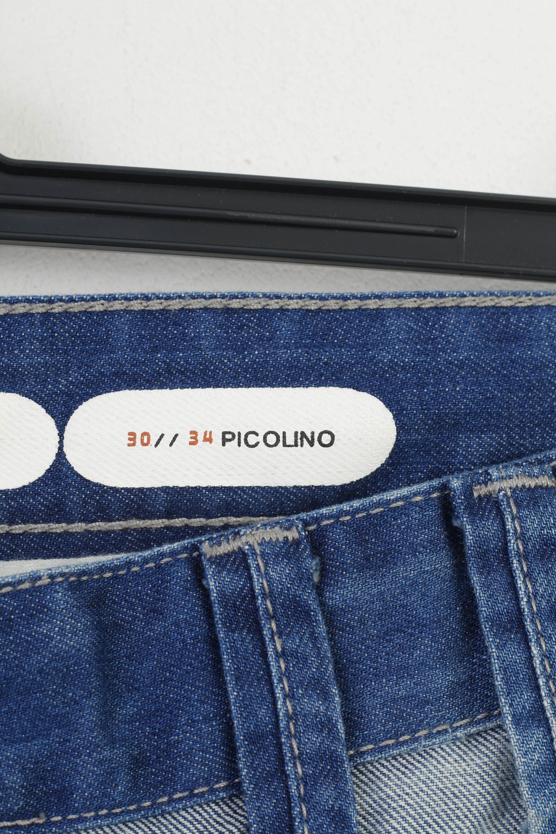 882 POLICE Homme 30 Jeans Pantalon Picolino Bleu Denim Jambe Droite Poches Zippées Pantalon
