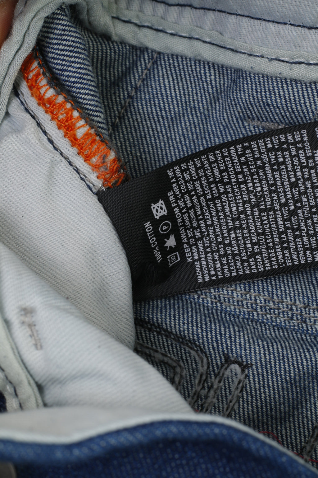 882 POLICE Homme 30 Jeans Pantalon Picolino Bleu Denim Jambe Droite Poches Zippées Pantalon