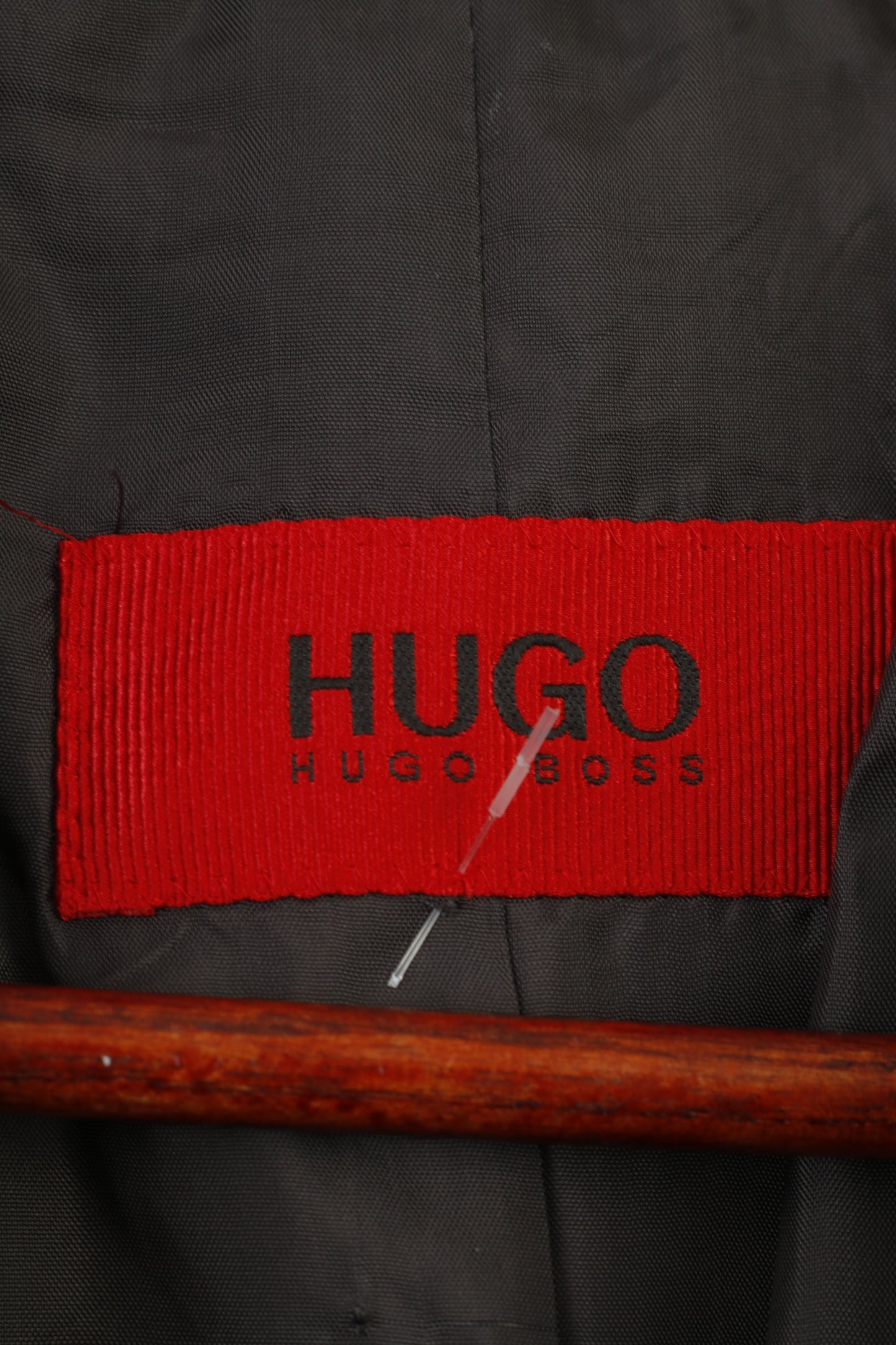 Hugo Boss Men 52 42 Blazer Grey Wool Vintage Single Breasted Shoulder Pads Jacket