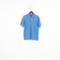 Robe Di Kappa Men M Polo Shirt Cotton Blue Gold Logo Short Sleeve Collar Top