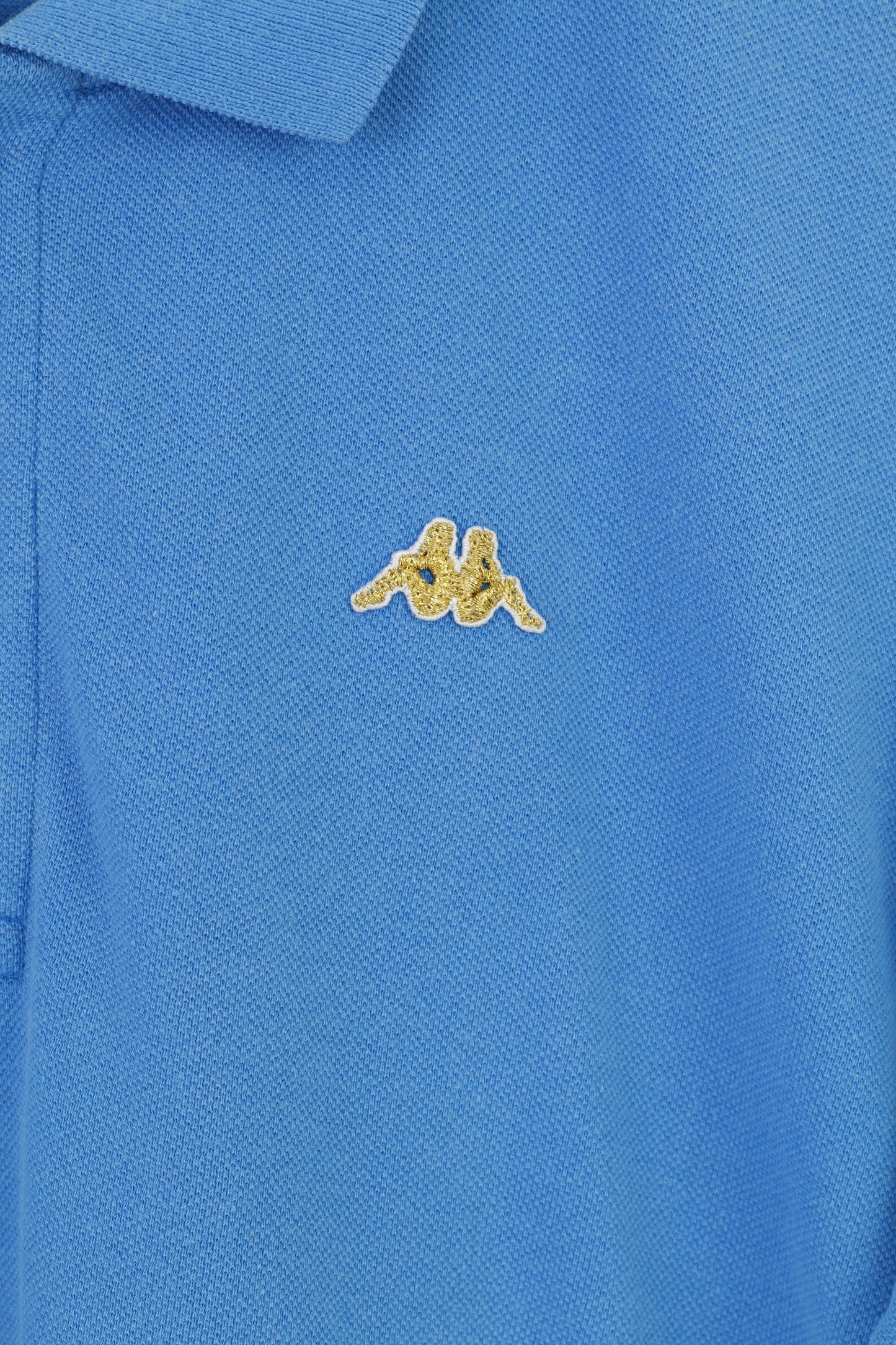 Robe Di Kappa Men M Polo Shirt Cotton Blue Gold Logo Short Sleeve Collar Top