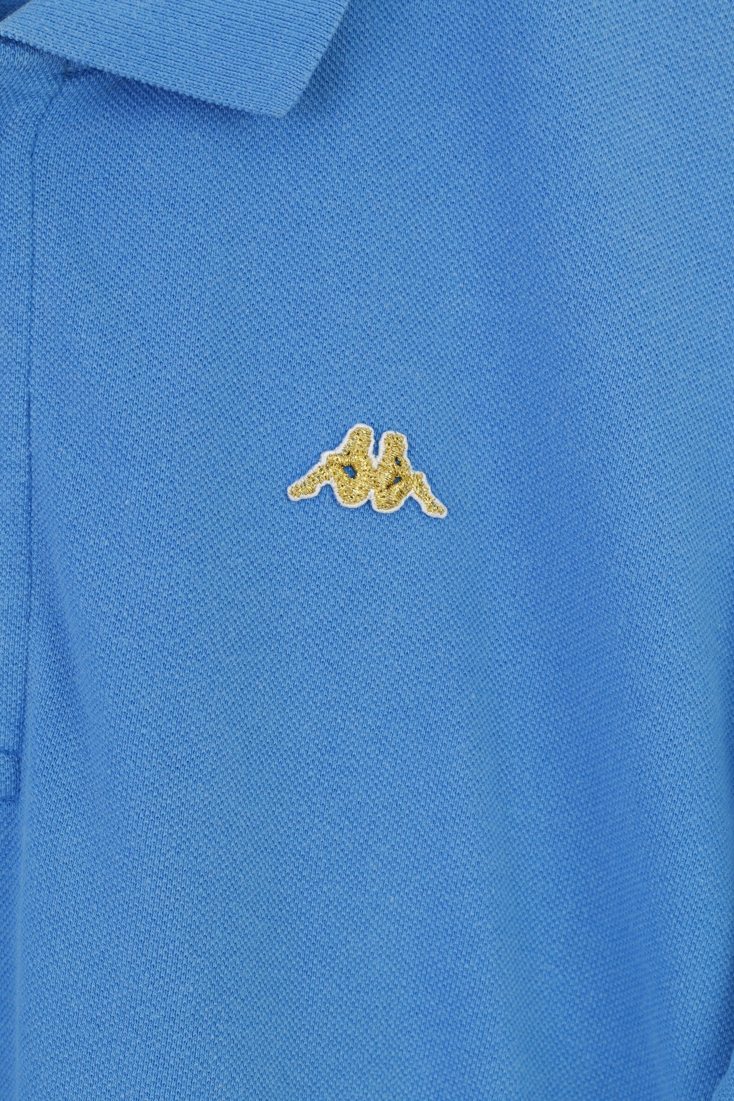 Robe Di Kappa Homme M Polo Coton Bleu Or Logo Manches Courtes Col Haut