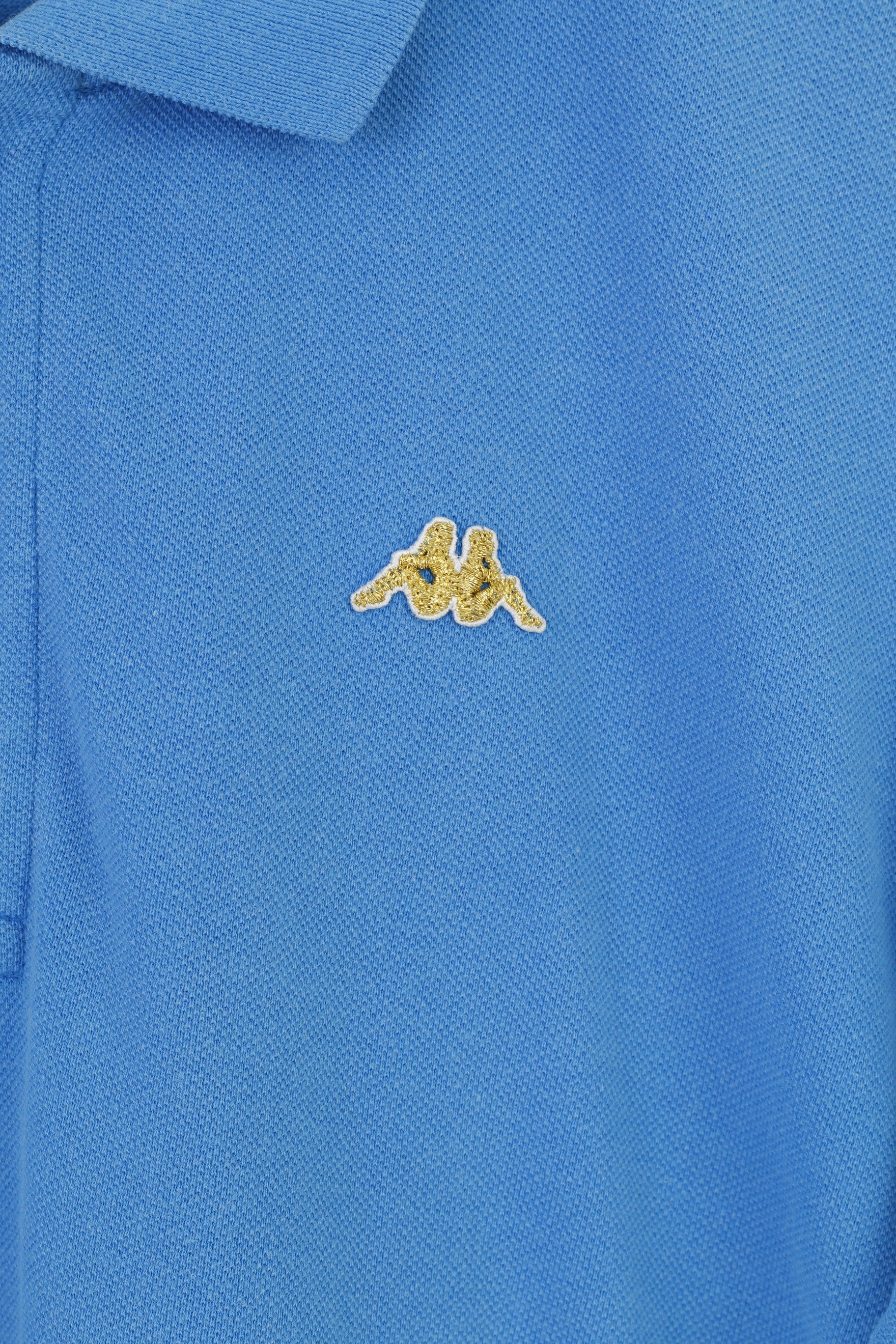 Robe Di Kappa Polo da uomo M in cotone con logo blu oro e colletto a maniche corte