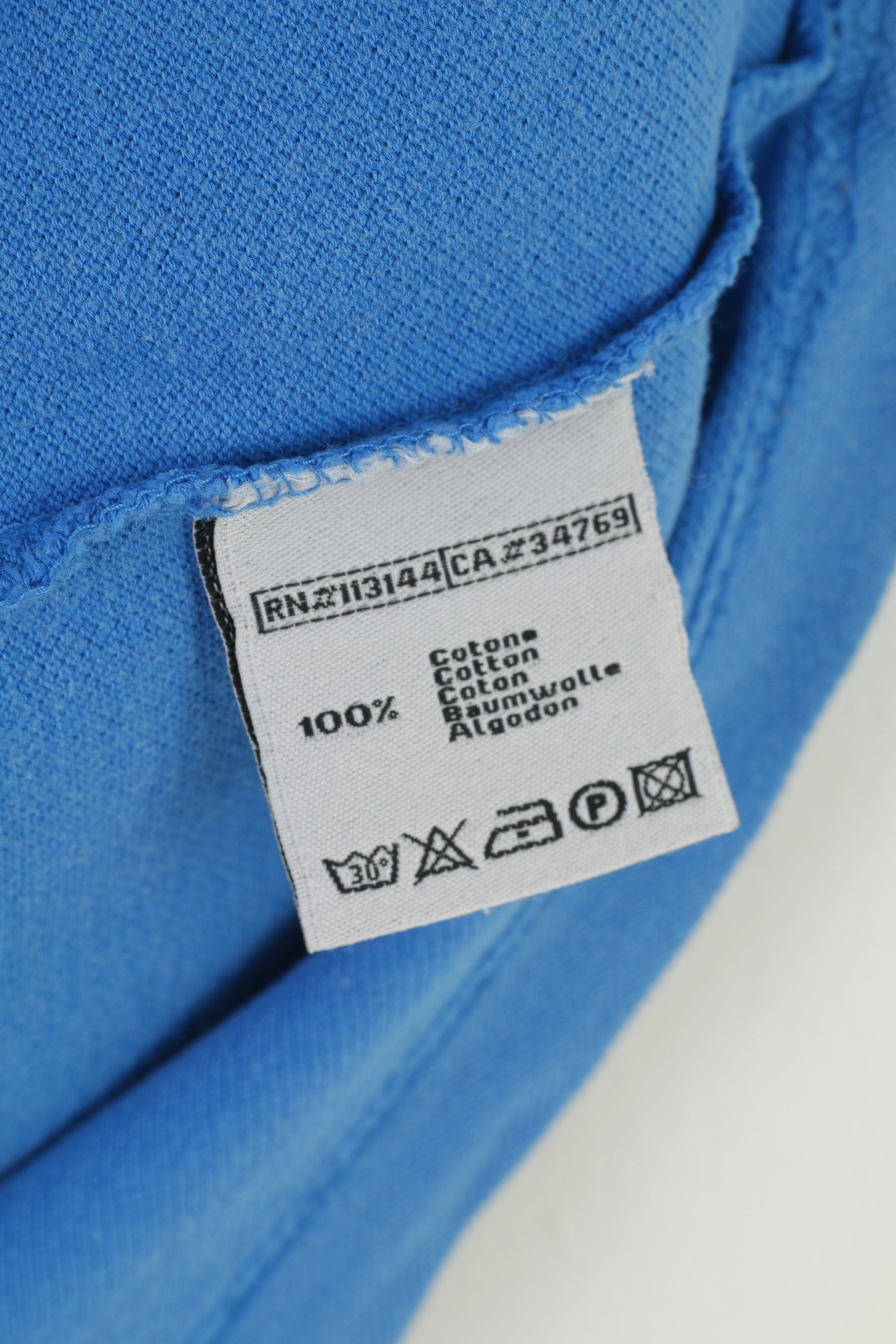 Robe Di Kappa Polo da uomo M in cotone con logo blu oro e colletto a maniche corte