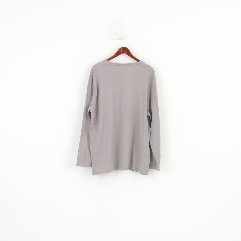 James Pringle Men XXL Longsleeve Grey Crew Neck Cotton Classic Top