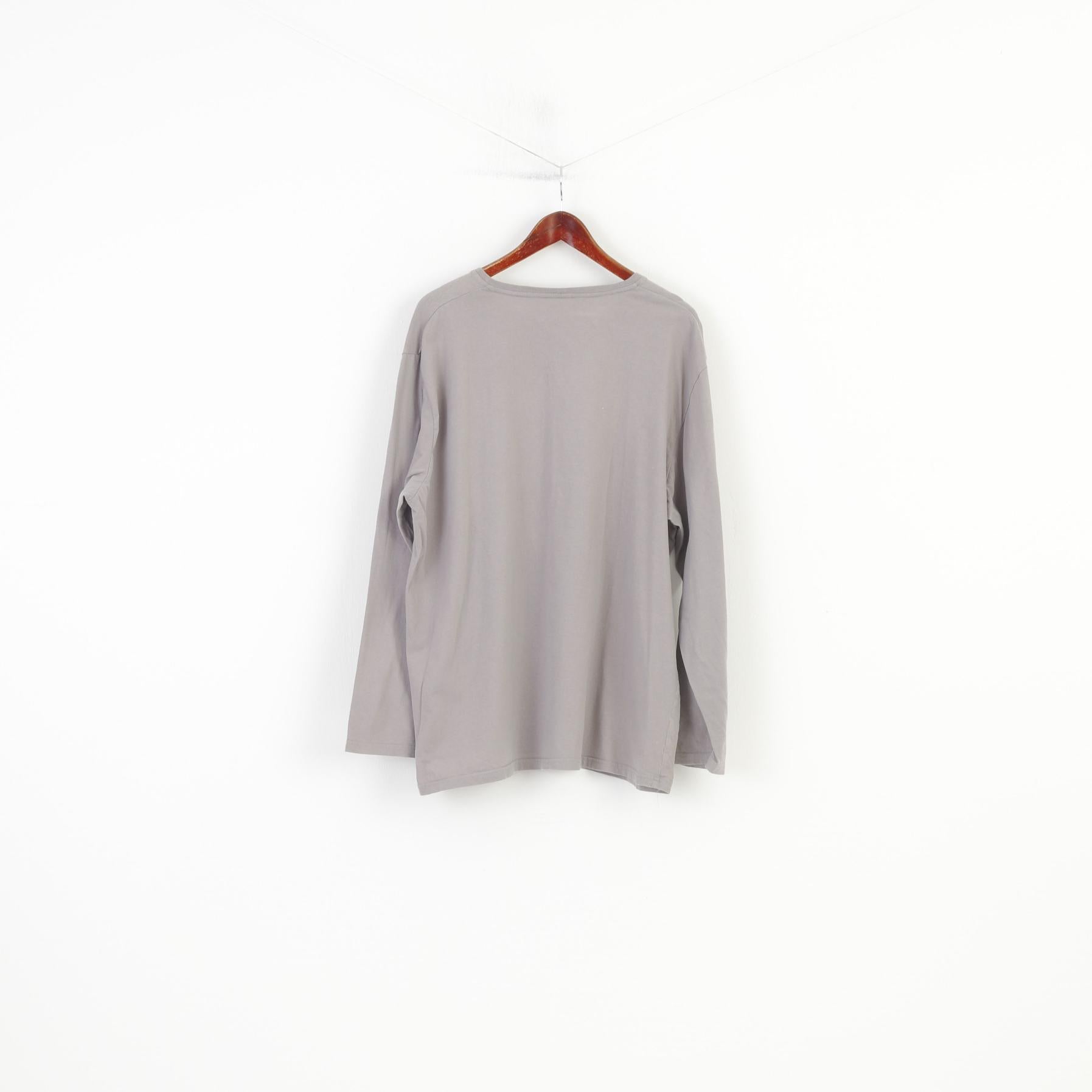 James Pringle Men XXL Longsleeve Grey Crew Neck Cotton Classic Top