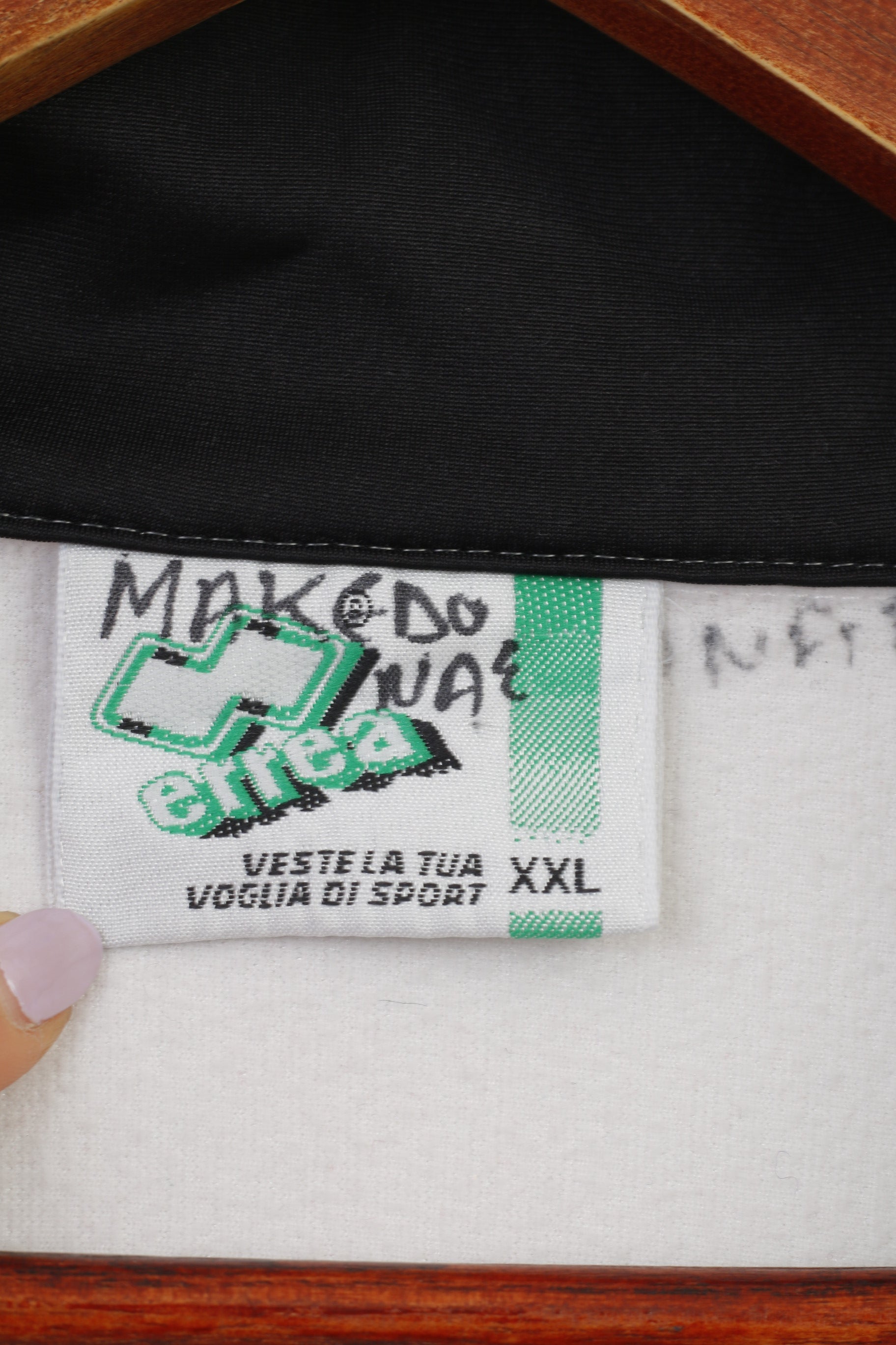 Errea Men 2XL Sweatshirt Full Zipper Sportswea Black White Top