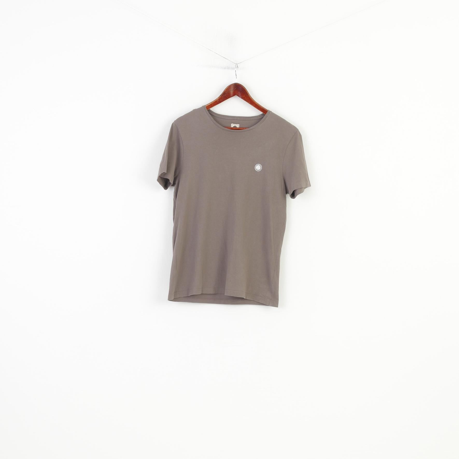 Pretty Green Men M T-Shirt Grey Short Sleeve Crew Neck Cotton Top