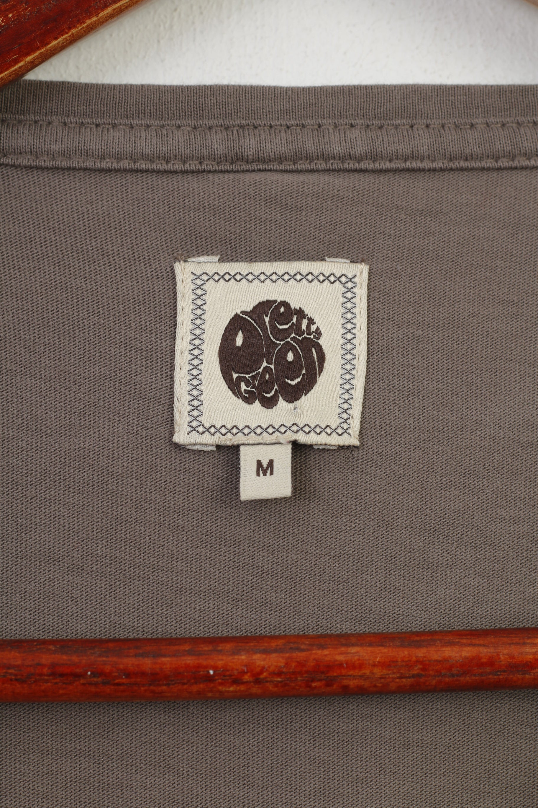 Pretty Green Men M T-Shirt Grey Short Sleeve Crew Neck Cotton Top
