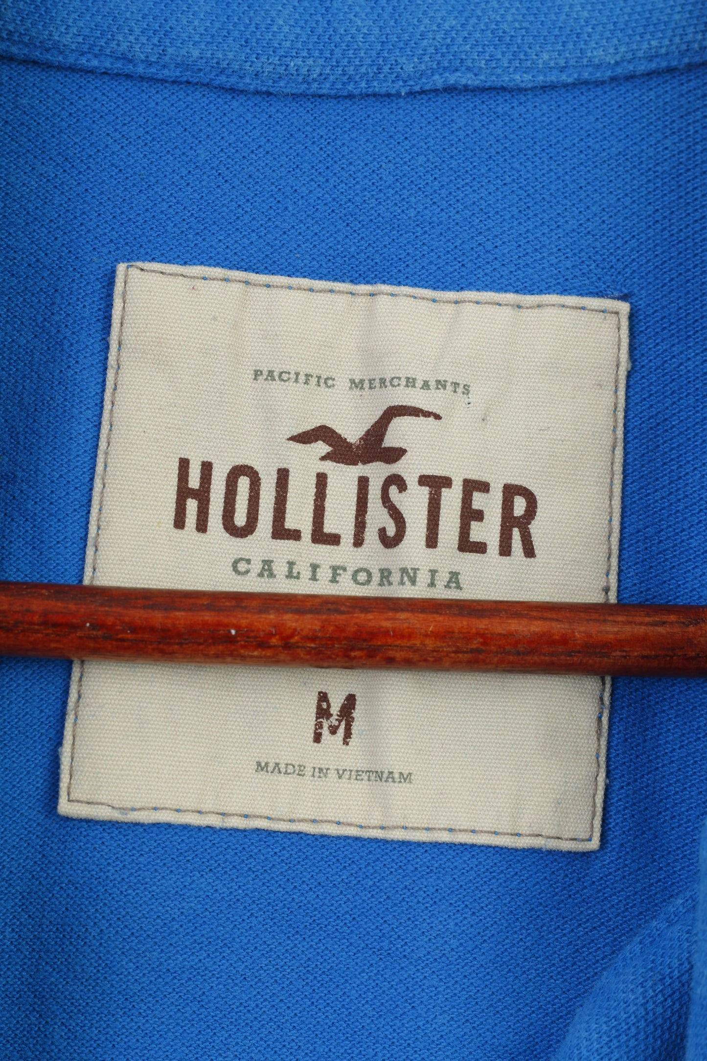 Polo Hollister da uomo M. Top slim fit in cotone blu con dettagli