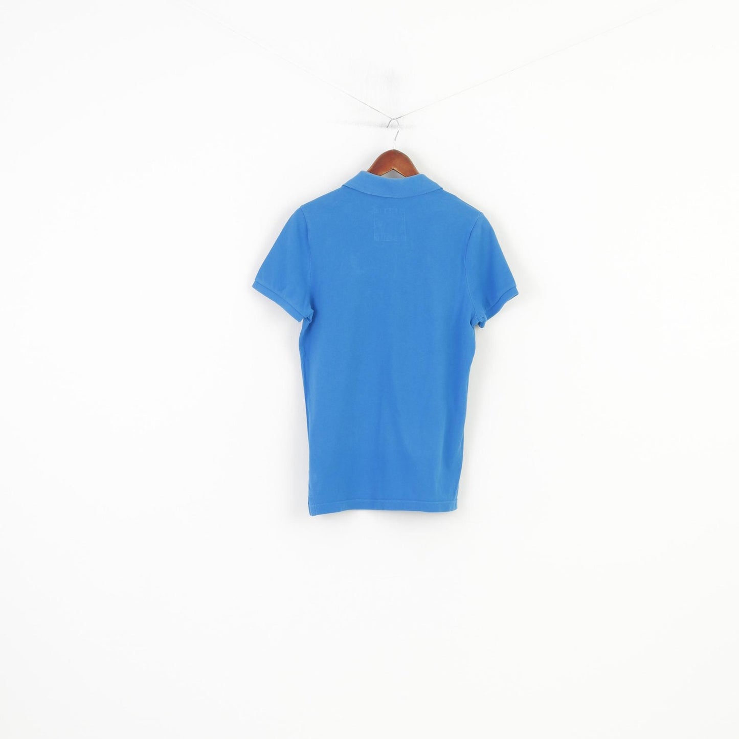 Polo Hollister da uomo M. Top slim fit in cotone blu con dettagli