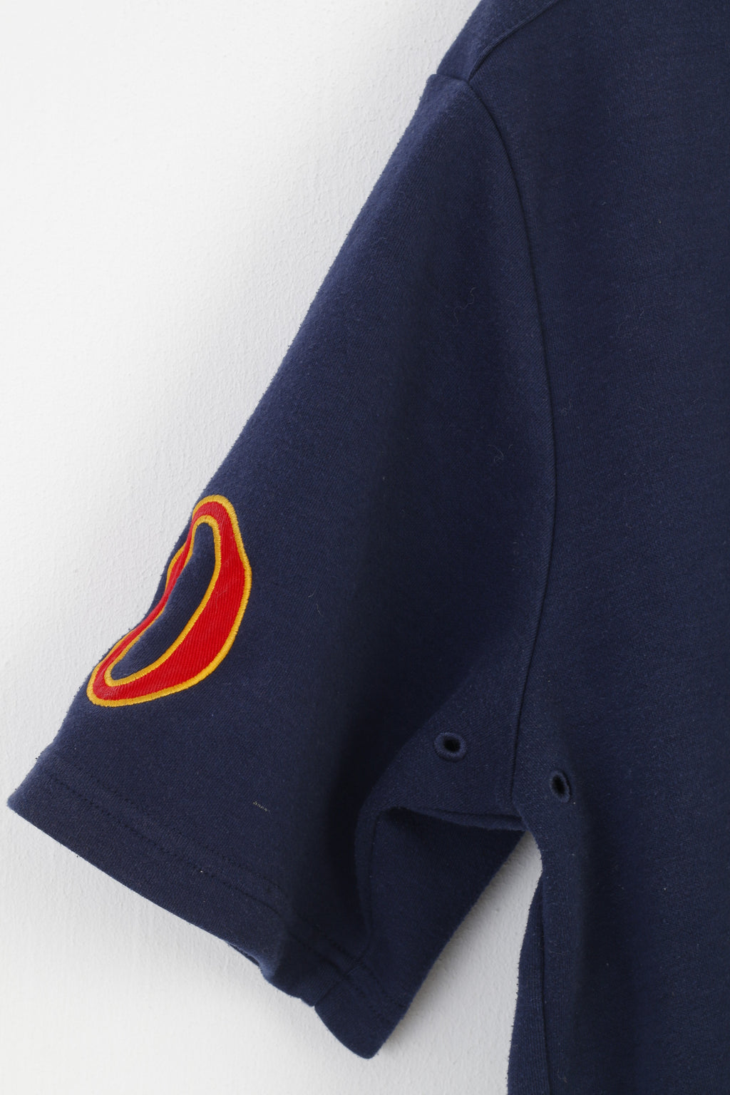 Stratford Men XL Polo Shirt London England Buttons Detailed Short Sleeve Vintage Navy E20 Top