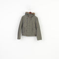 Dorothy Perkins Women 12 40 M Jacket Khaki Hooded Padded Cotton Full Zipper Bottoms Vintage Top