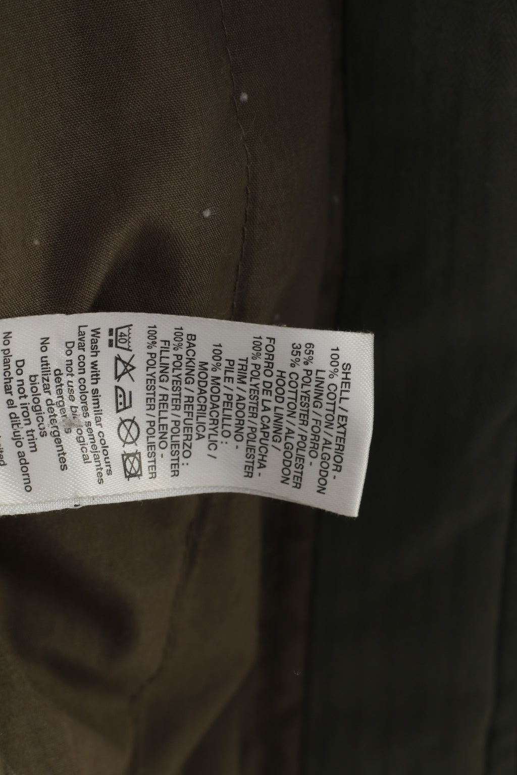 Dorothy Perkins Women 12 40 M Jacket Khaki Hooded Padded Cotton Full Zipper Bottoms Vintage Top