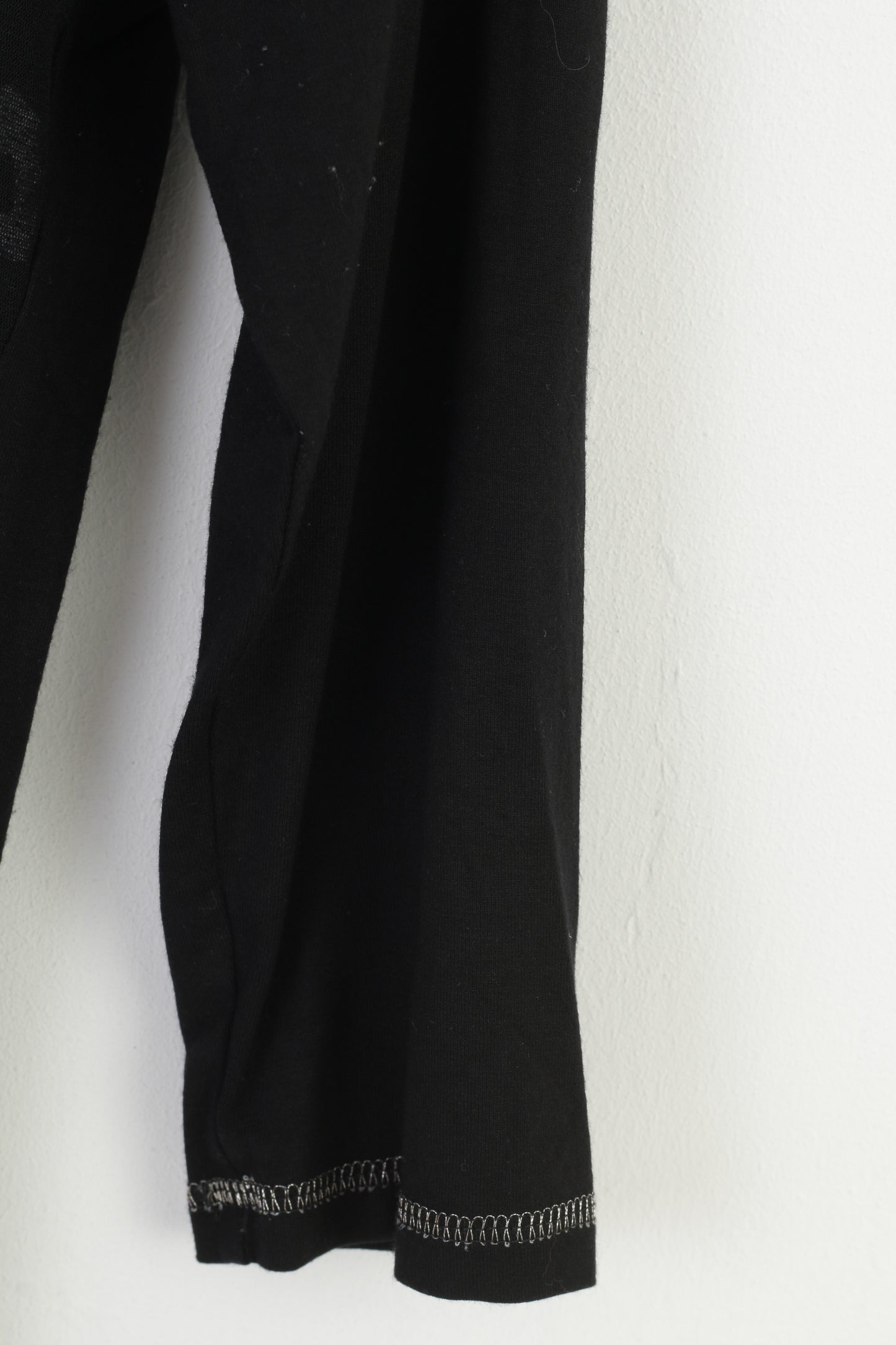 Notiz Women S  Shirt Long Sleeve Black Mesh Graphic Crew Neck Vintage Stretch Top