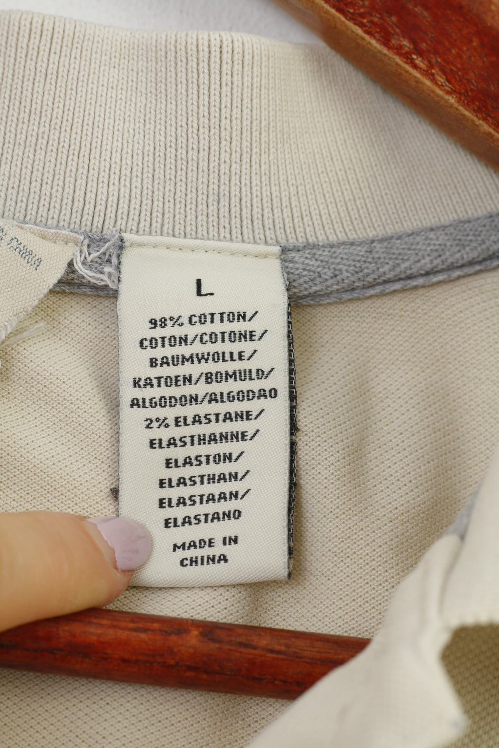 Ralph Lauren Polo Jeans Homme L Polo Col Beige Manches Courtes Vintage Haut En Coton 