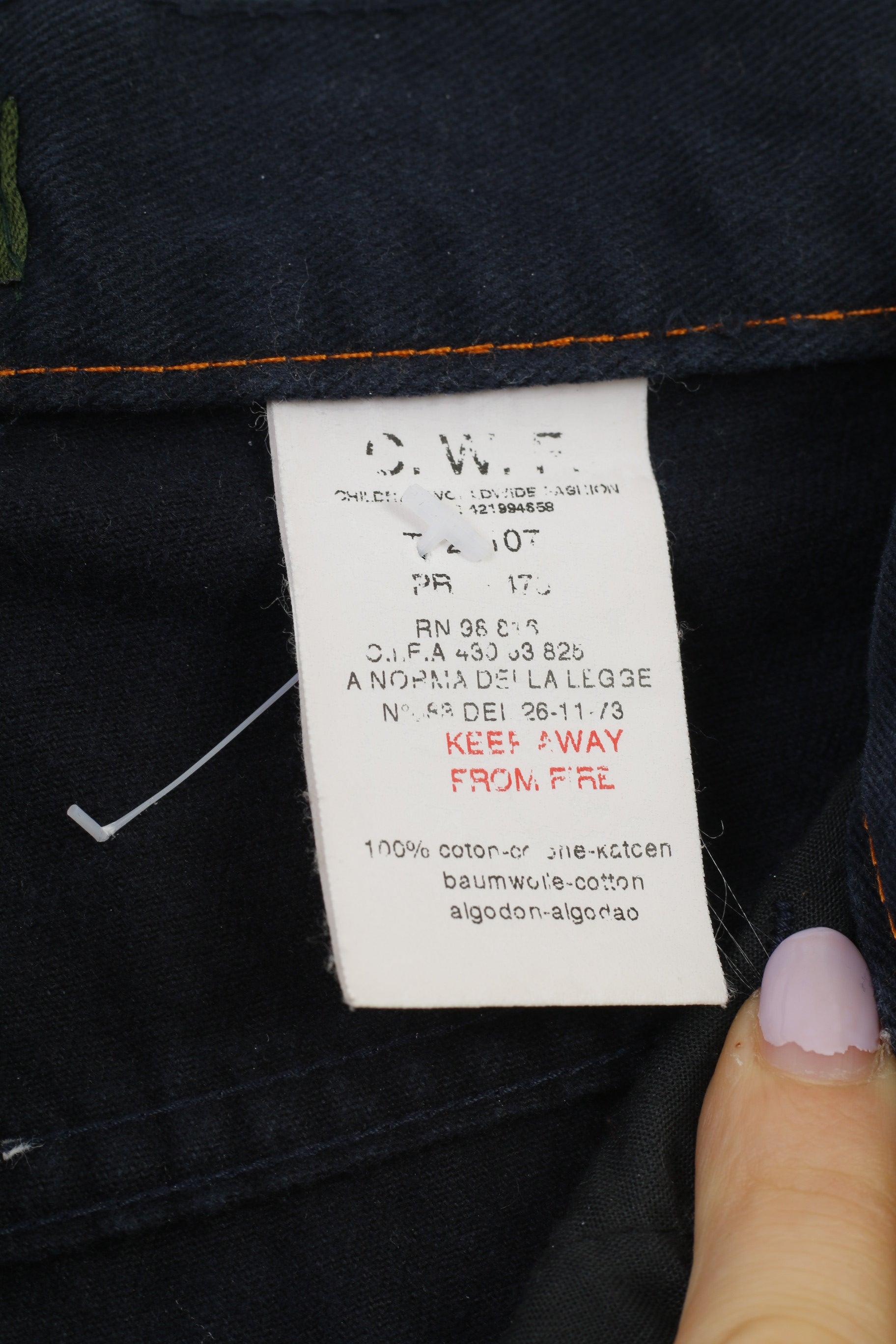 Timberland Boys 12 Age Pantalon Pantalon en jean vintage en coton bleu marine