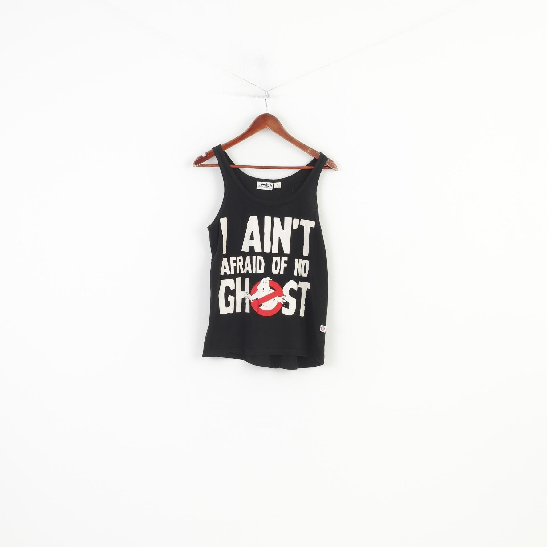 Ghostbusters Women XS Tank Top Shirt Vest Black Cotton Vintage Ghost Graphic Top