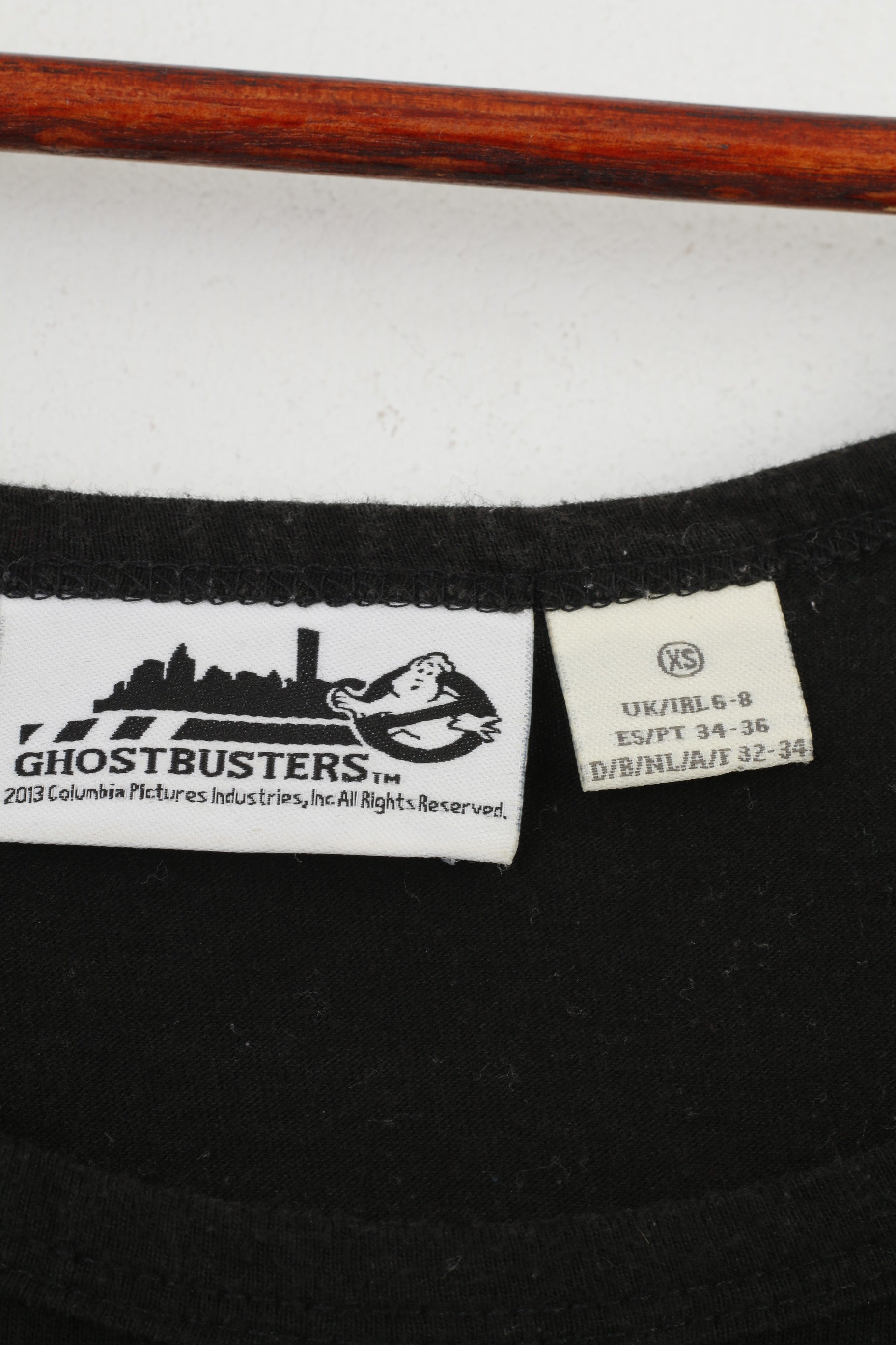 Ghostbusters Canotta da donna XS Canottiera Canottiera Canottiera estiva con grafica fantasma vintage in cotone nero 