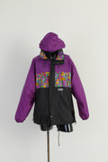 🔥 Retro 90s Reifeisen Color-Block Nylon Jacket - Waterproof & Festival Ready - Size M / L 🔥