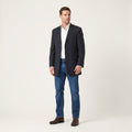 Hugo Boss Men 54 44 Blazer Black Wool Navy Striped Rossellini Single Breasted Jacket